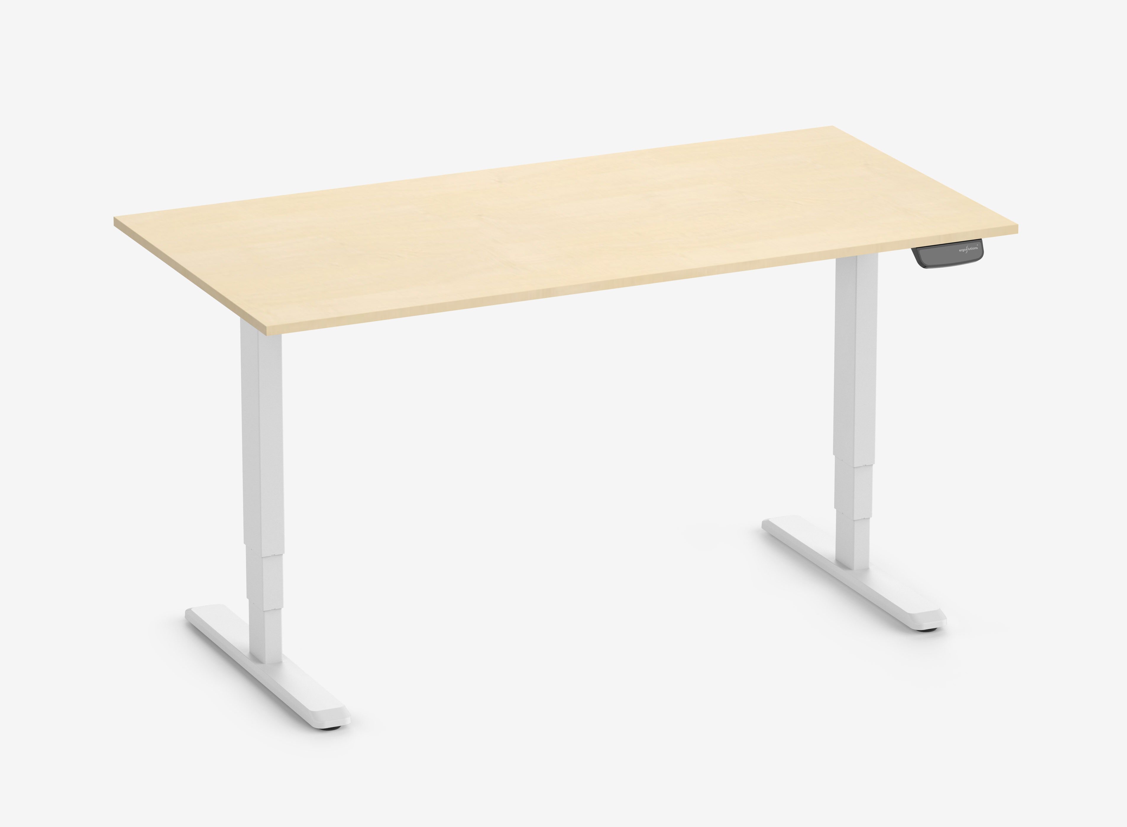 PRIMUS Rechteckschreibtisch, Gestell Weiß, Tischplatte 1600 x 800 x 19 mm Birke