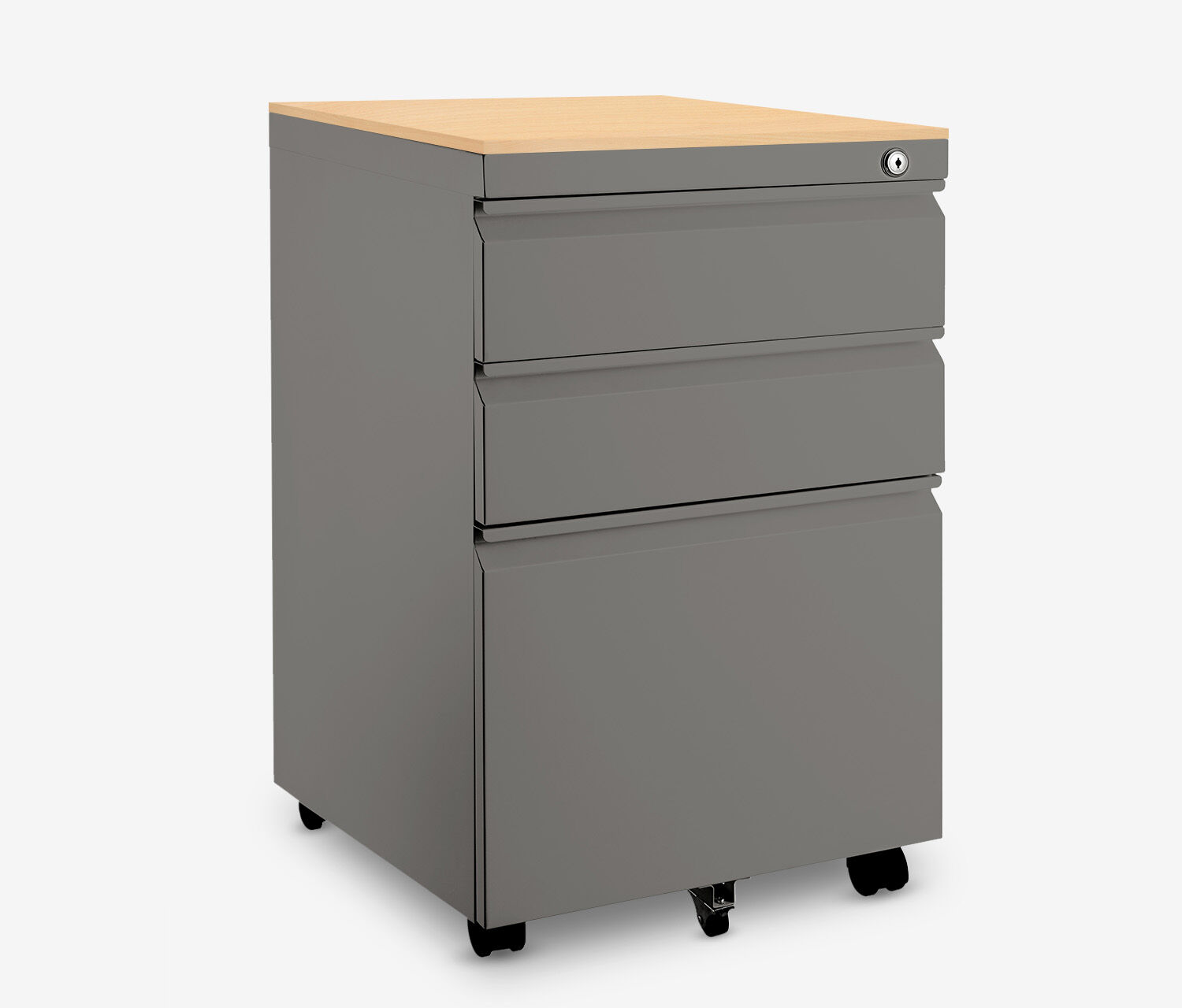 Metallrollcontainer Grau Buche