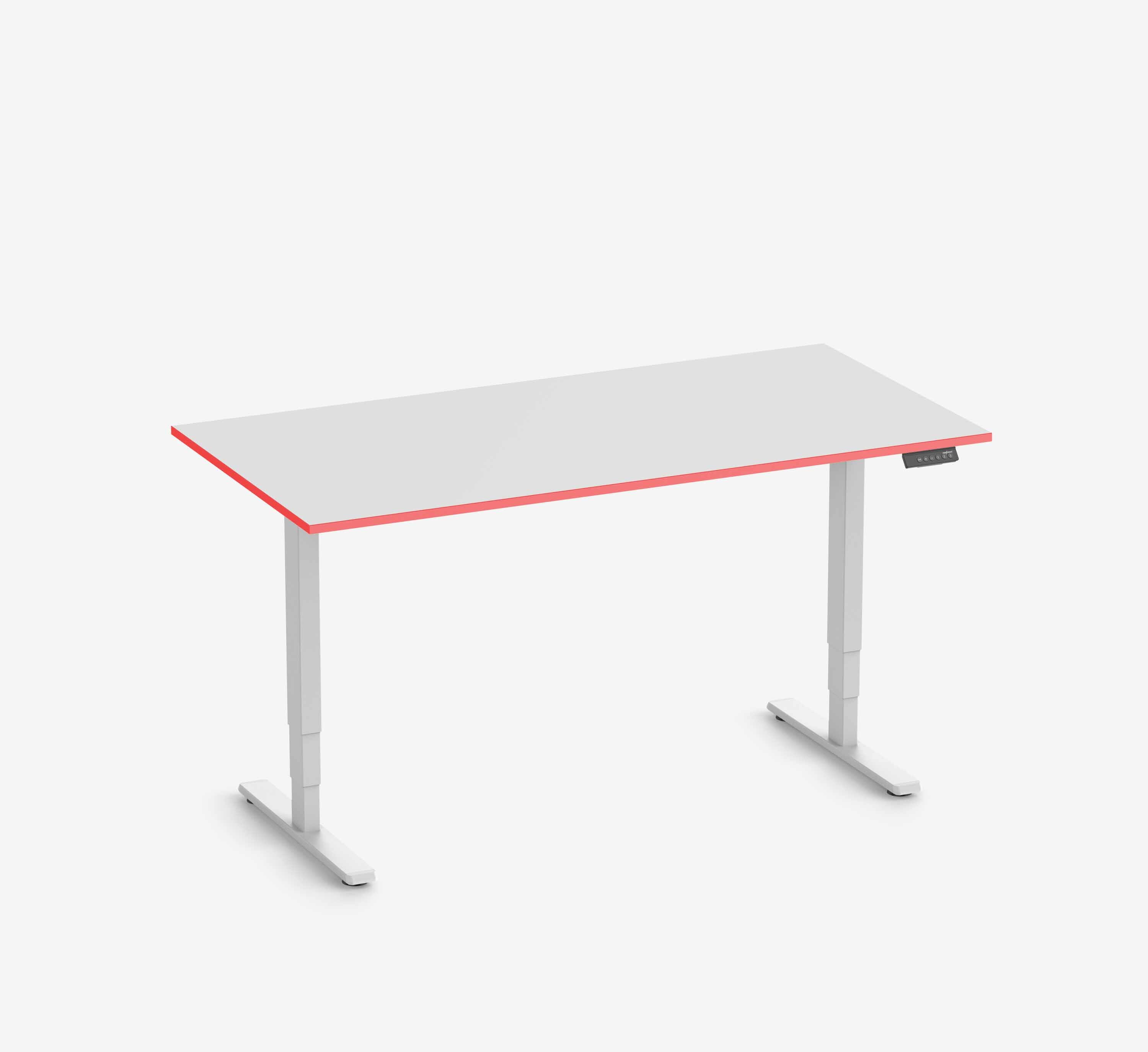 FOKUS Gamingschreibtisch Weiß 160x80 Rechteck Fire Red 