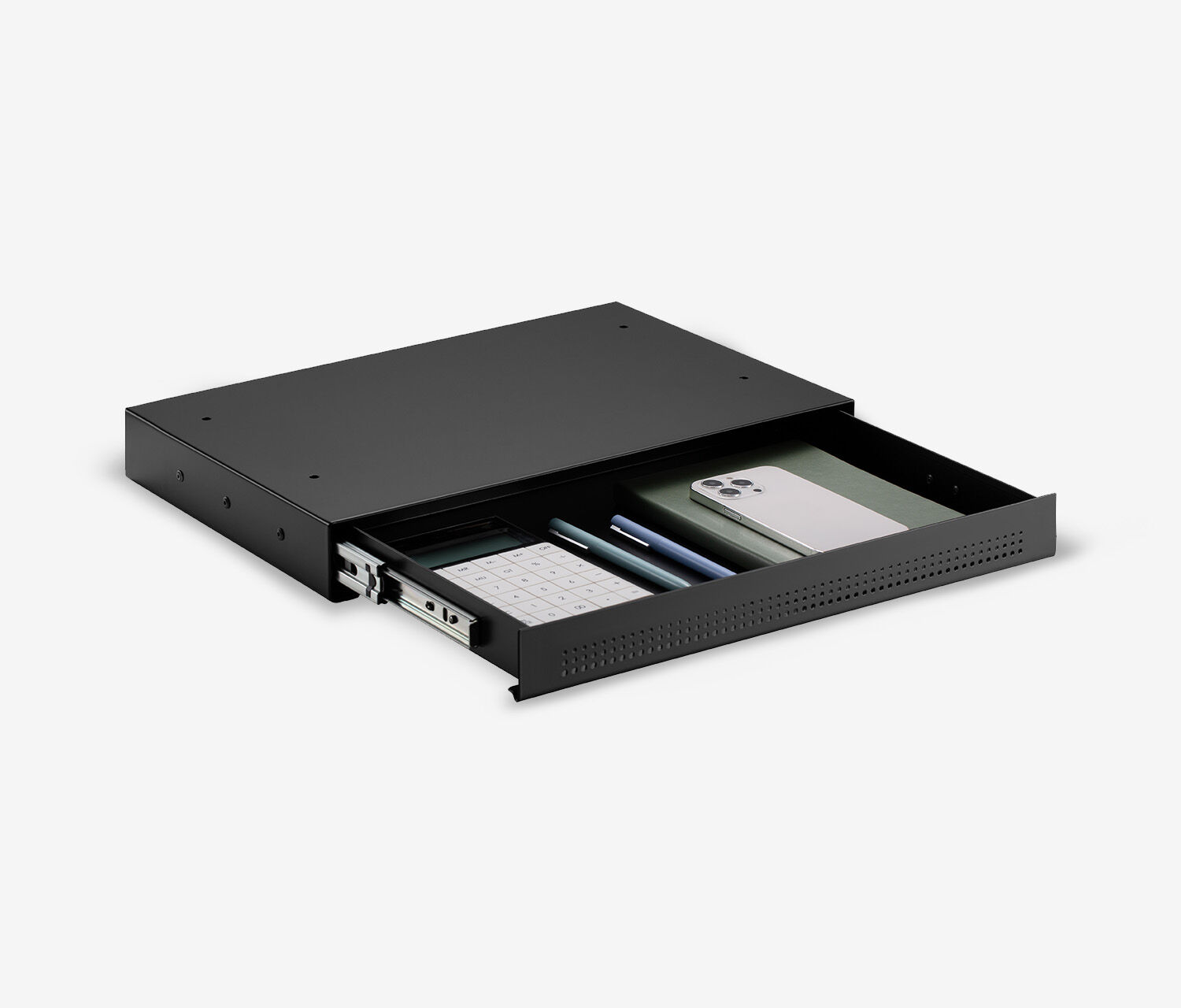 PRIMUS + Slimline Schublade, Kabelschlange & Halter 160x80 Schwarz Birke