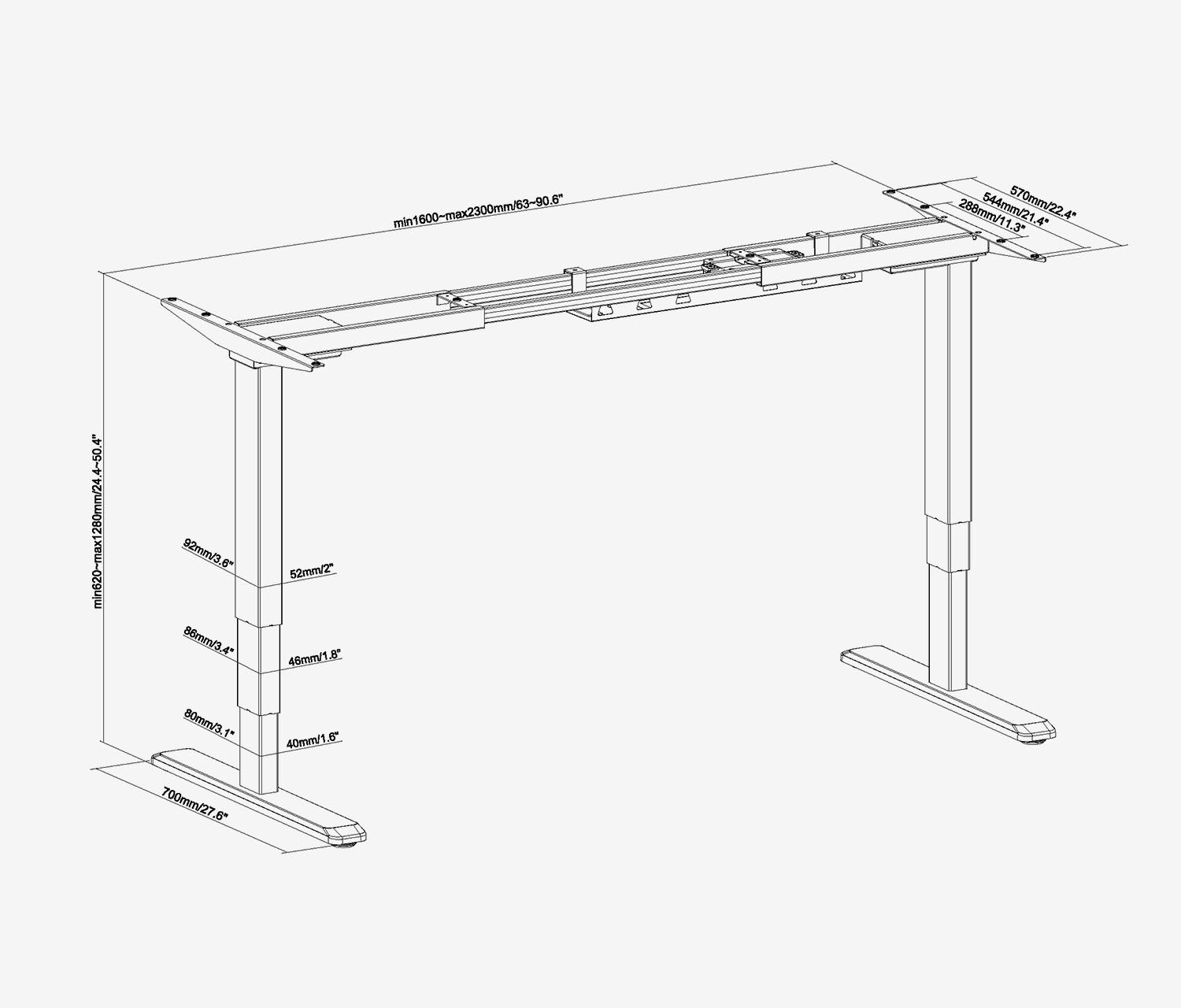 PRIMUS Tischgestell XL Weiß