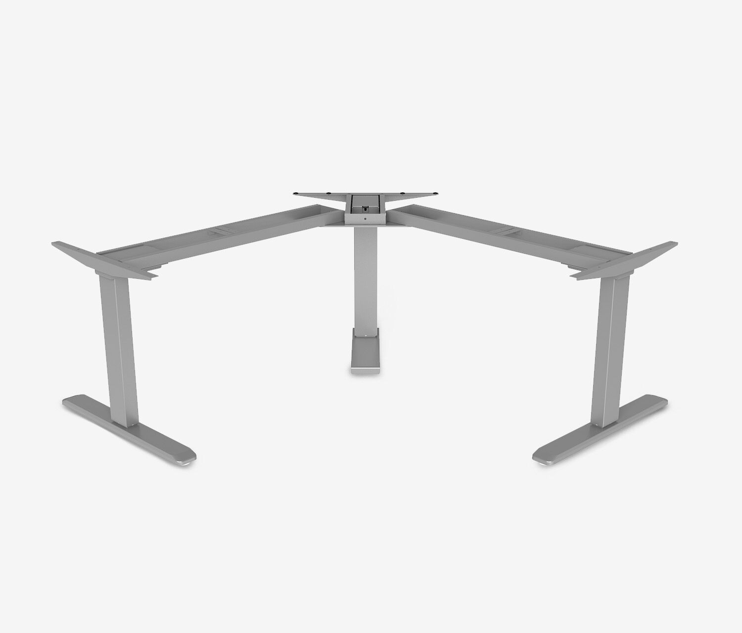 PRIMUS Eckschreibtisch, Gestell Grau, Tischplatte 1600/800 x 1600/800 x 25 mm Topweiß