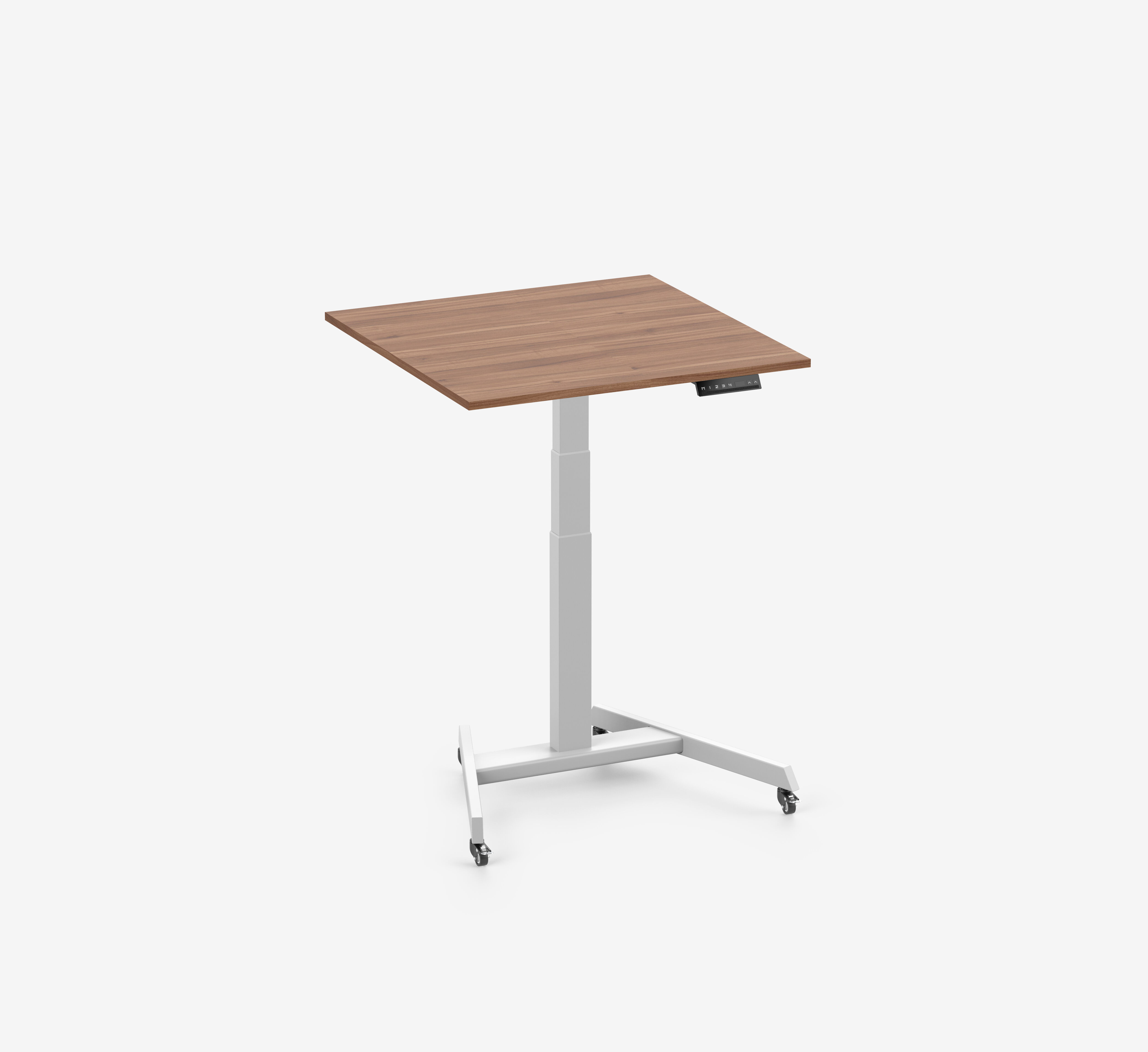 FOKUS Single Schreibtisch Weiß Nussbaum 80x80 