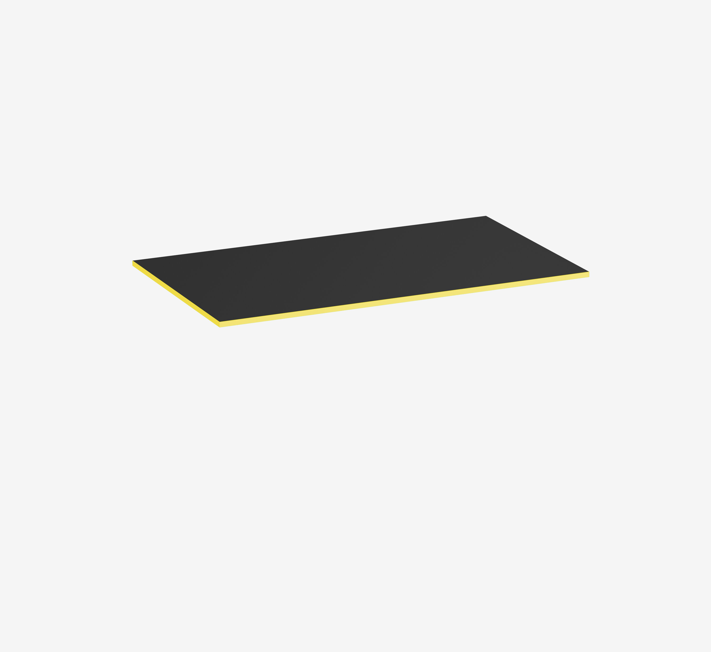 Gaming Tischplatte Rechteck, Schwarz, Klassik, 1400 x 800 x 19 mm, Kante Yellow Cab