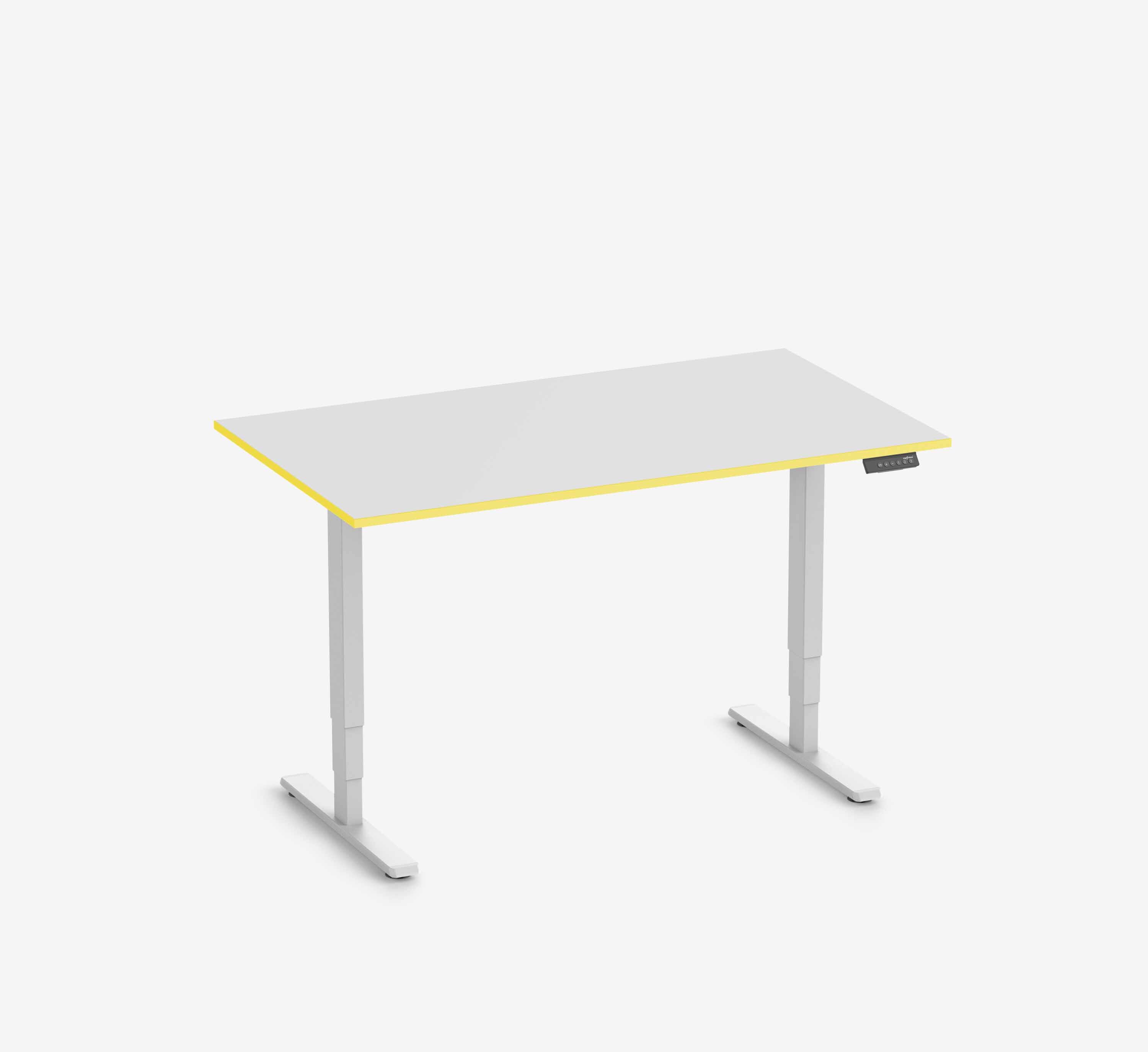 FOKUS Gamingschreibtisch Weiß 140x80 Rechteck Yellow Cab 