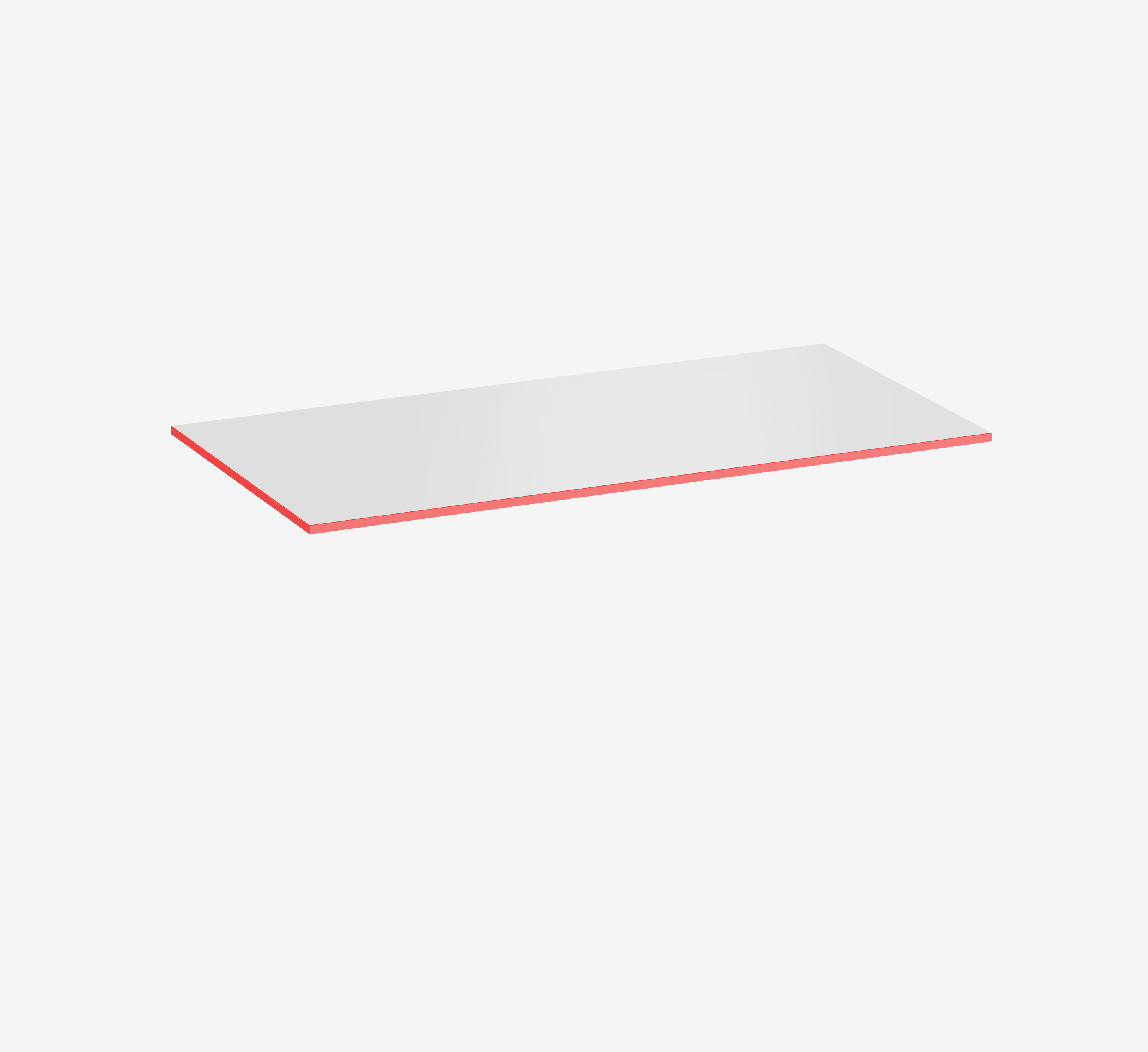 Gaming Tischplatte Weiß Rechteck Weiß Silktouch Fire Red 1600 x 800 x 19 mm
