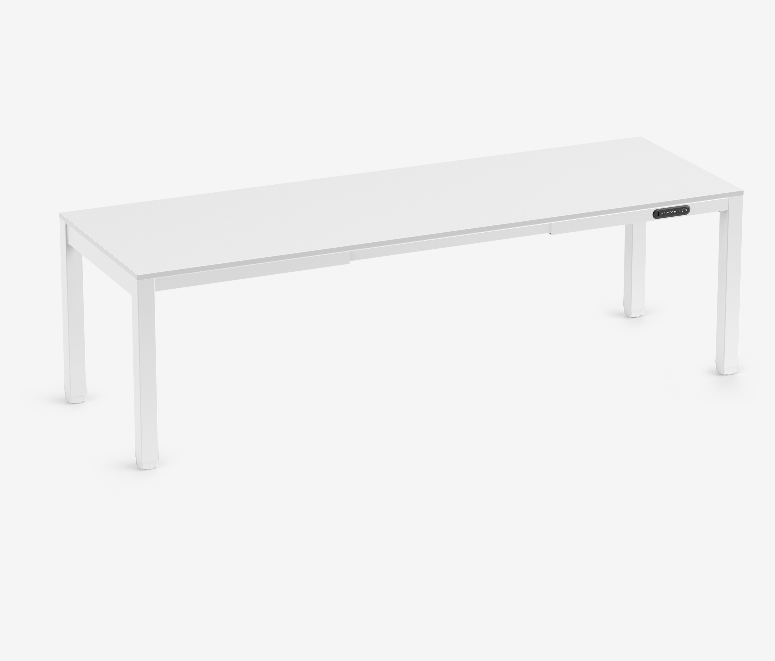 PRIMUS 4-Bein Schreibtisch Weiß Topweiß 2400 x 800 x 25 mm 