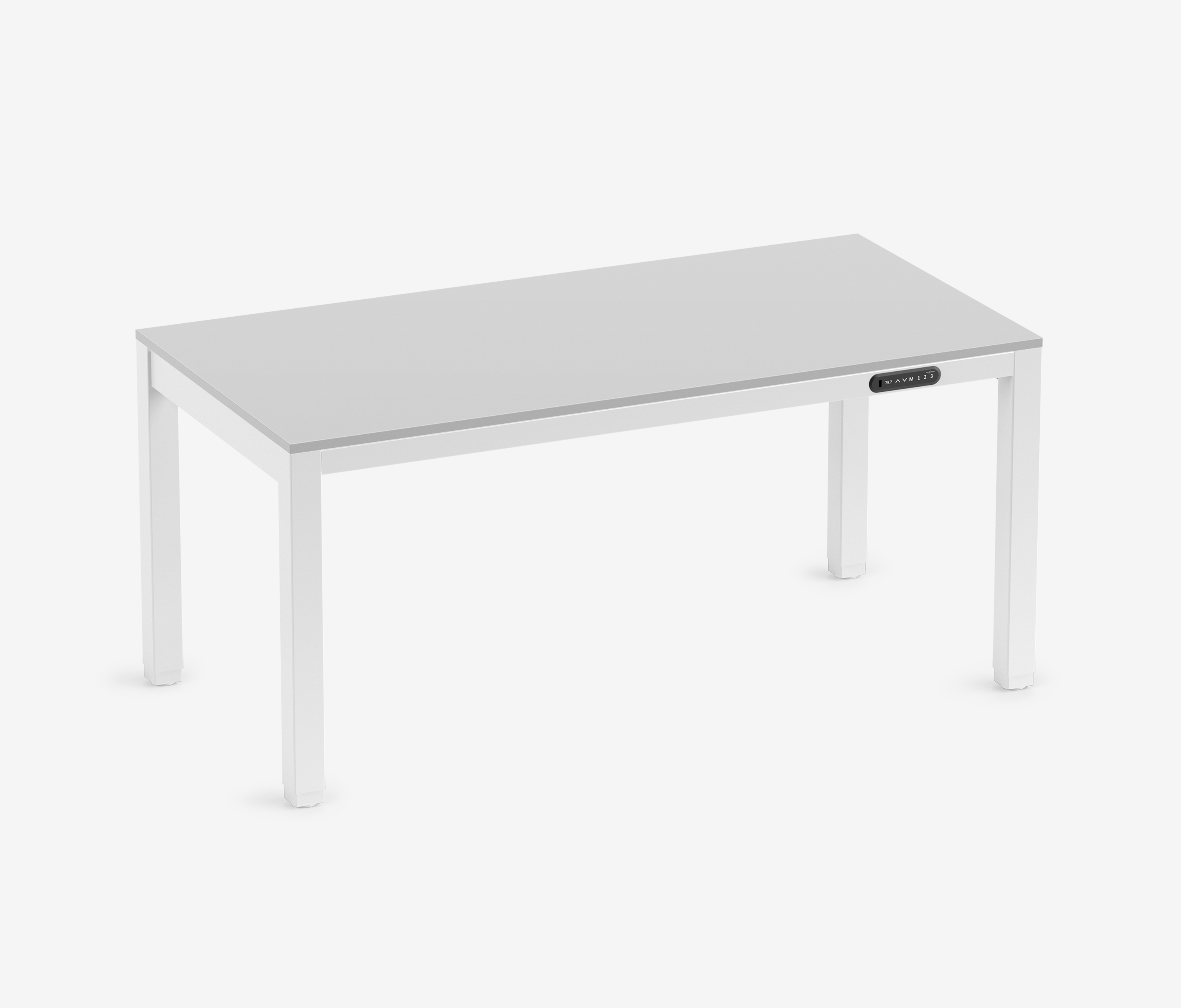 PRIMUS 4-Bein Schreibtisch Weiß Lichtgrau 1600 x 800 x 25 mm 