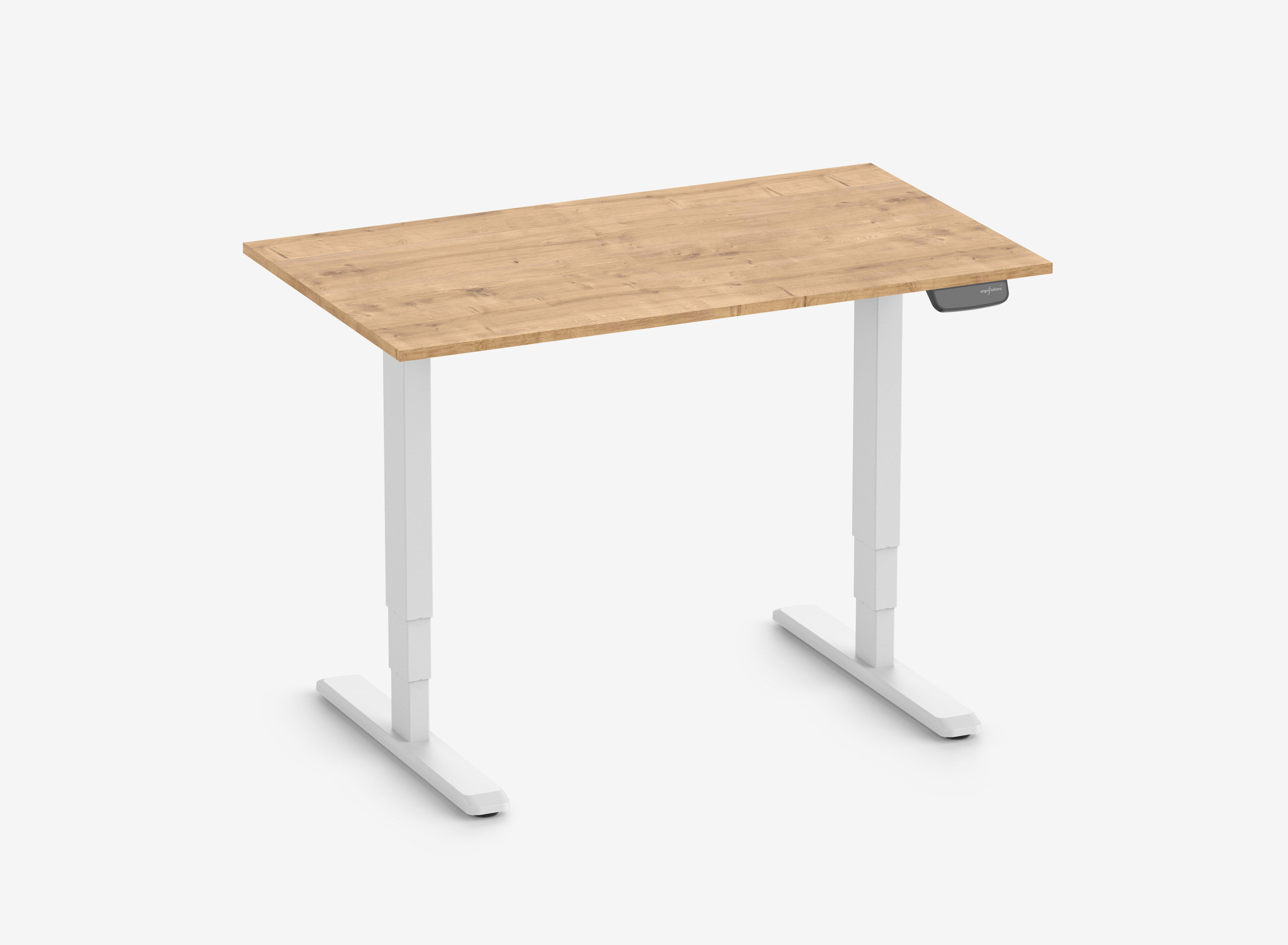PRIMUS Rechteckschreibtisch, Gestell Weiß, Tischplatte 1200 x 700 x 19 mm Eiche