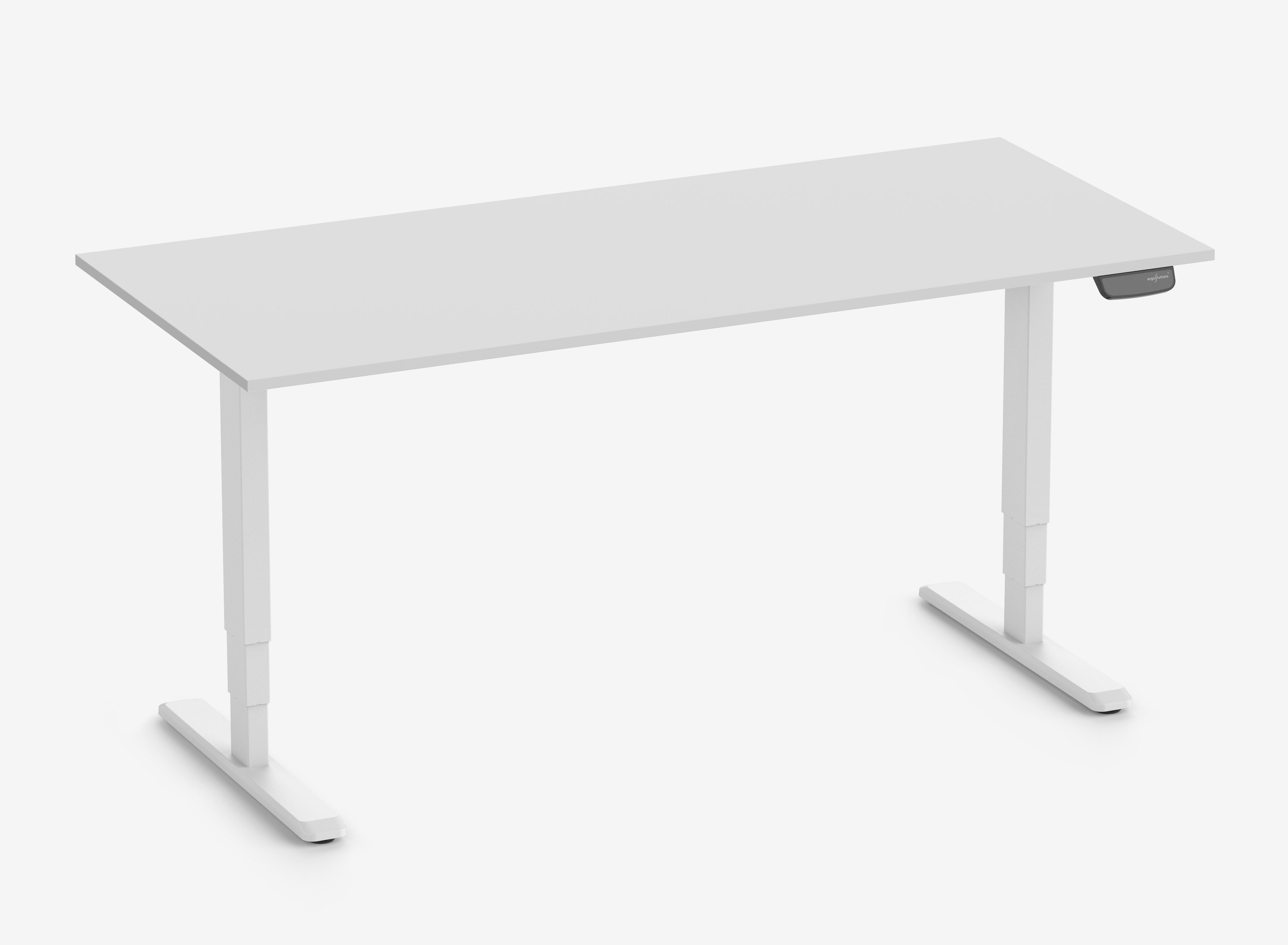 PRIMUS Rechteckschreibtisch, Gestell Weiß, Tischplatte 1800 x 800 x 19 mm Lichtgrau