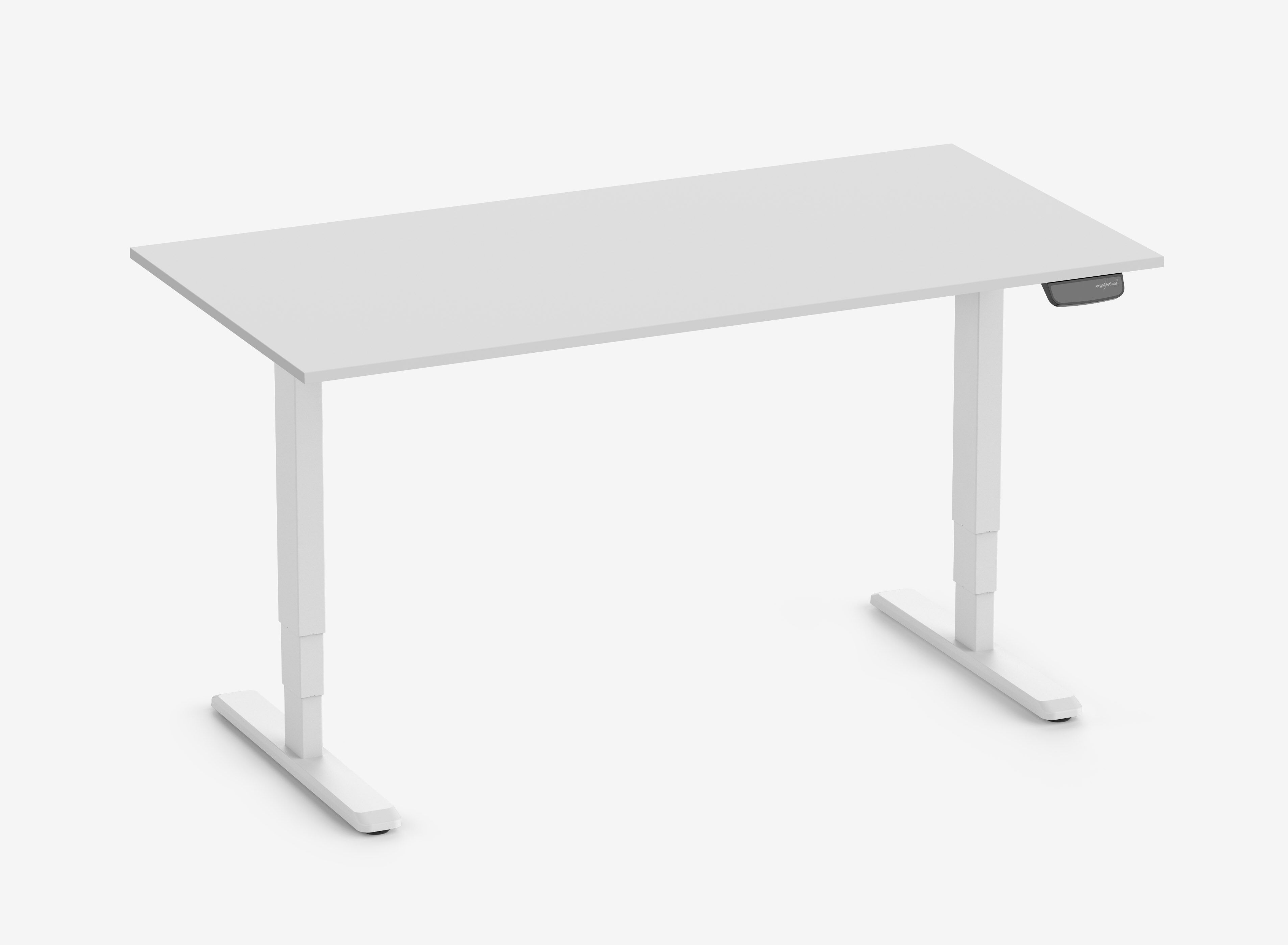 PRIMUS Rechteckschreibtisch, Gestell Weiß, Tischplatte 1600 x 800 x 25 mm Lichtgrau