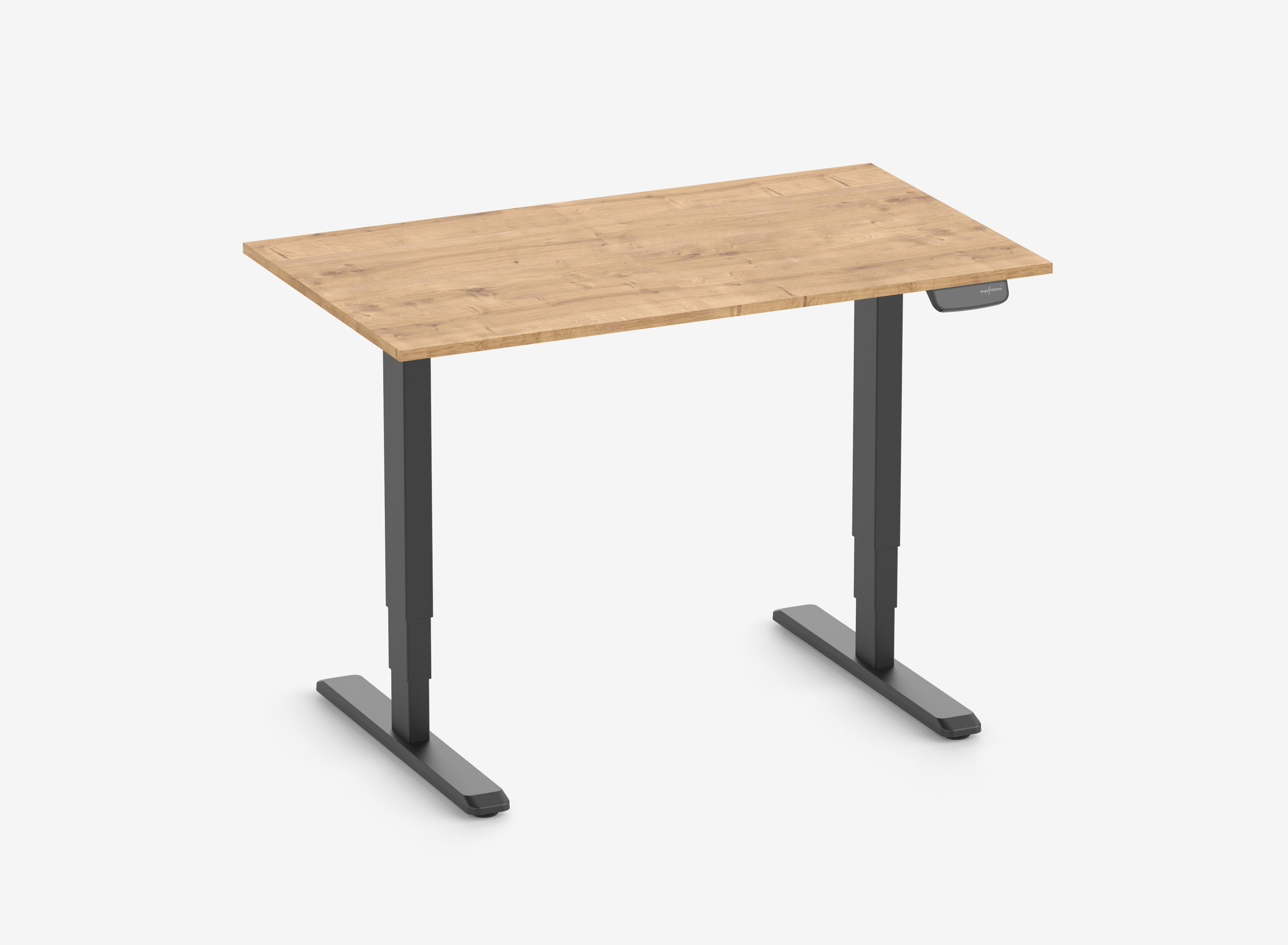 PRIMUS Rechteckschreibtisch, Gestell Schwarz, Tischplatte 1200 x 700 x 25 mm Eiche