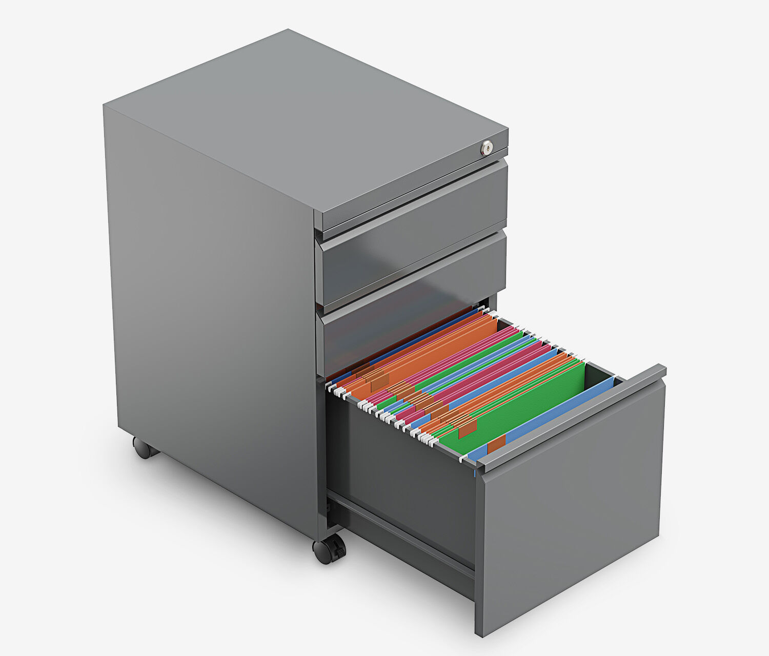 Metallrollcontainer Grau Buche