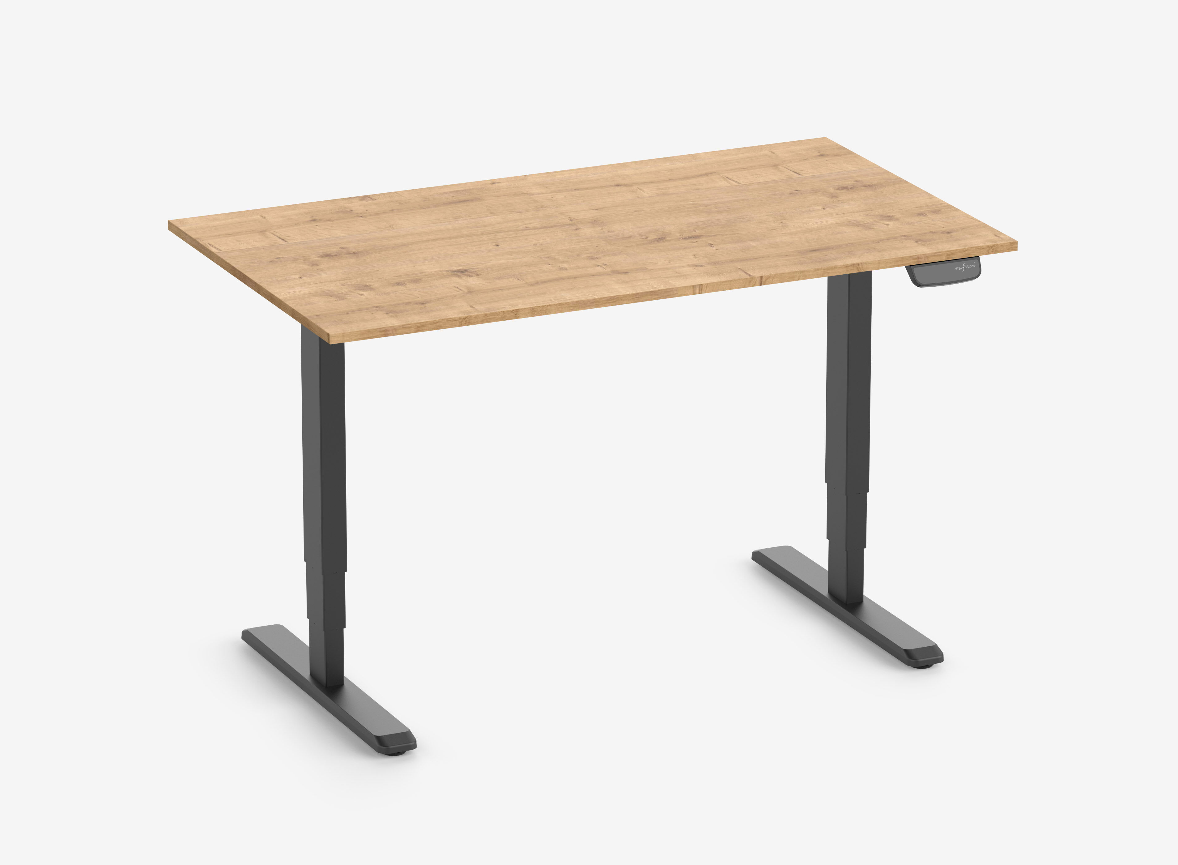 PRIMUS Rechteckschreibtisch, Gestell Schwarz, Tischplatte 1400 x 800 x 19 mm Eiche