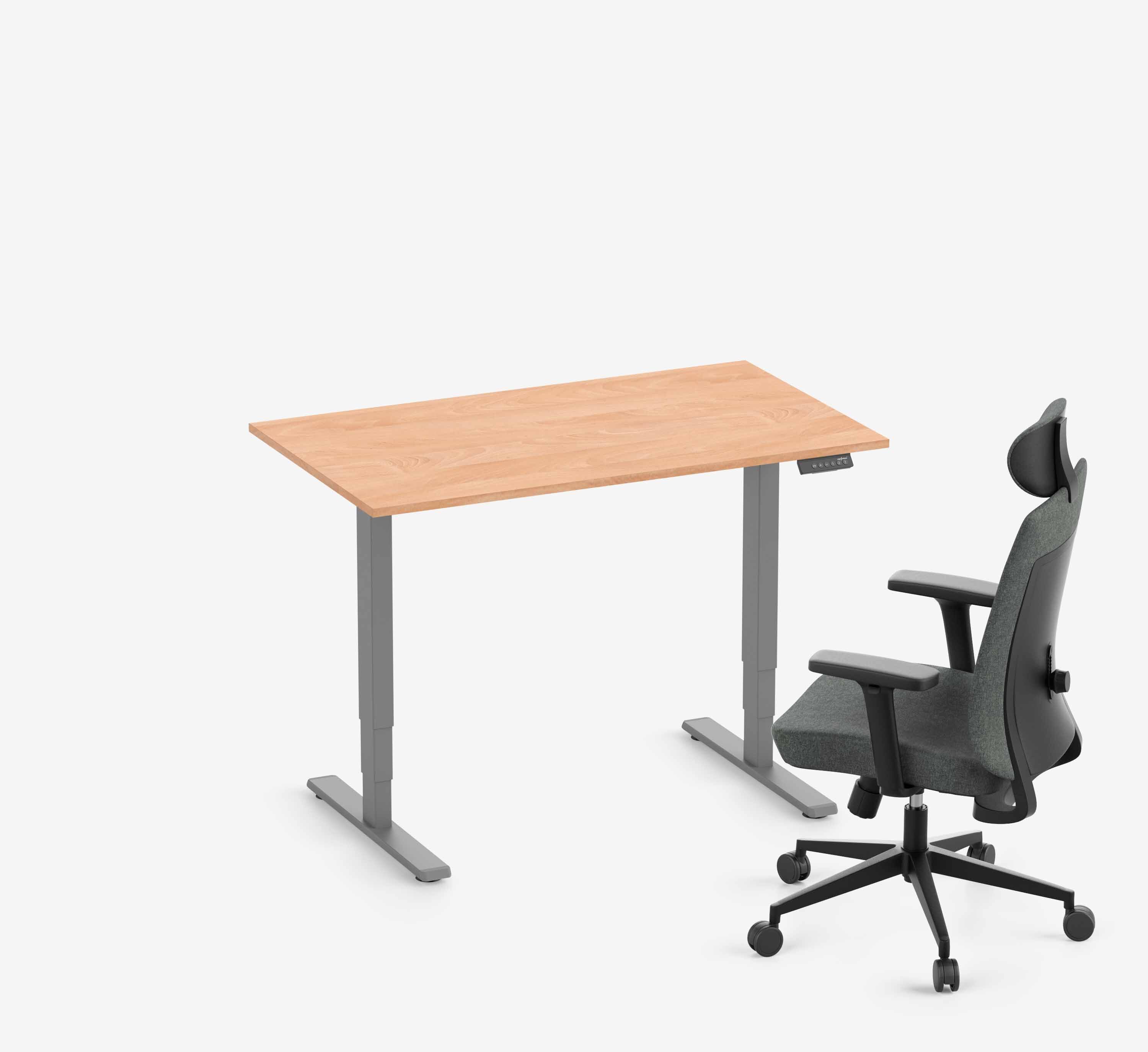 FOKUS + Stuhl Grau Buche Normal 1200 x 70 x 19 mm