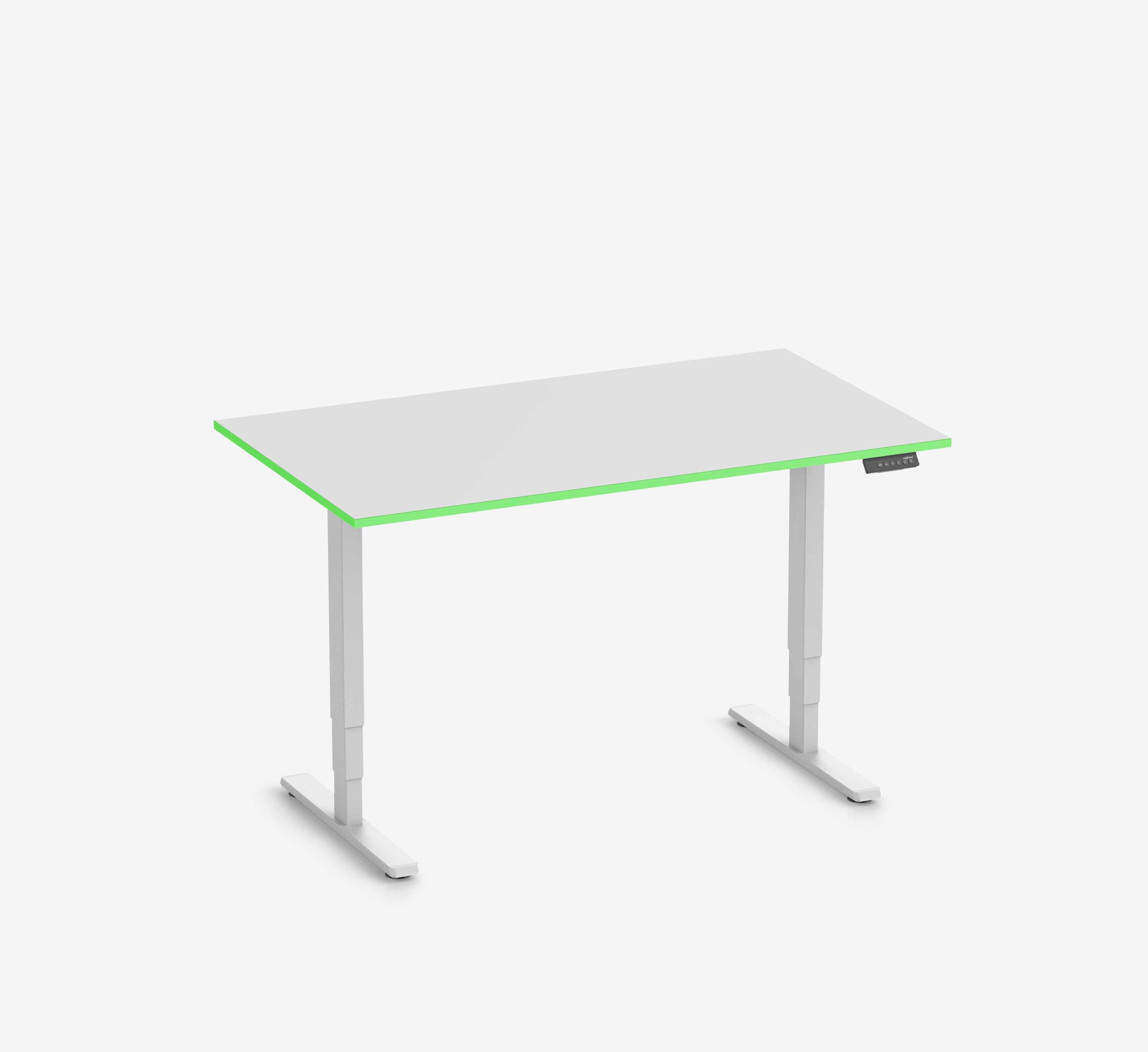 FOKUS Gamingschreibtisch Weiß 140x80 Rechteck Acid Green 