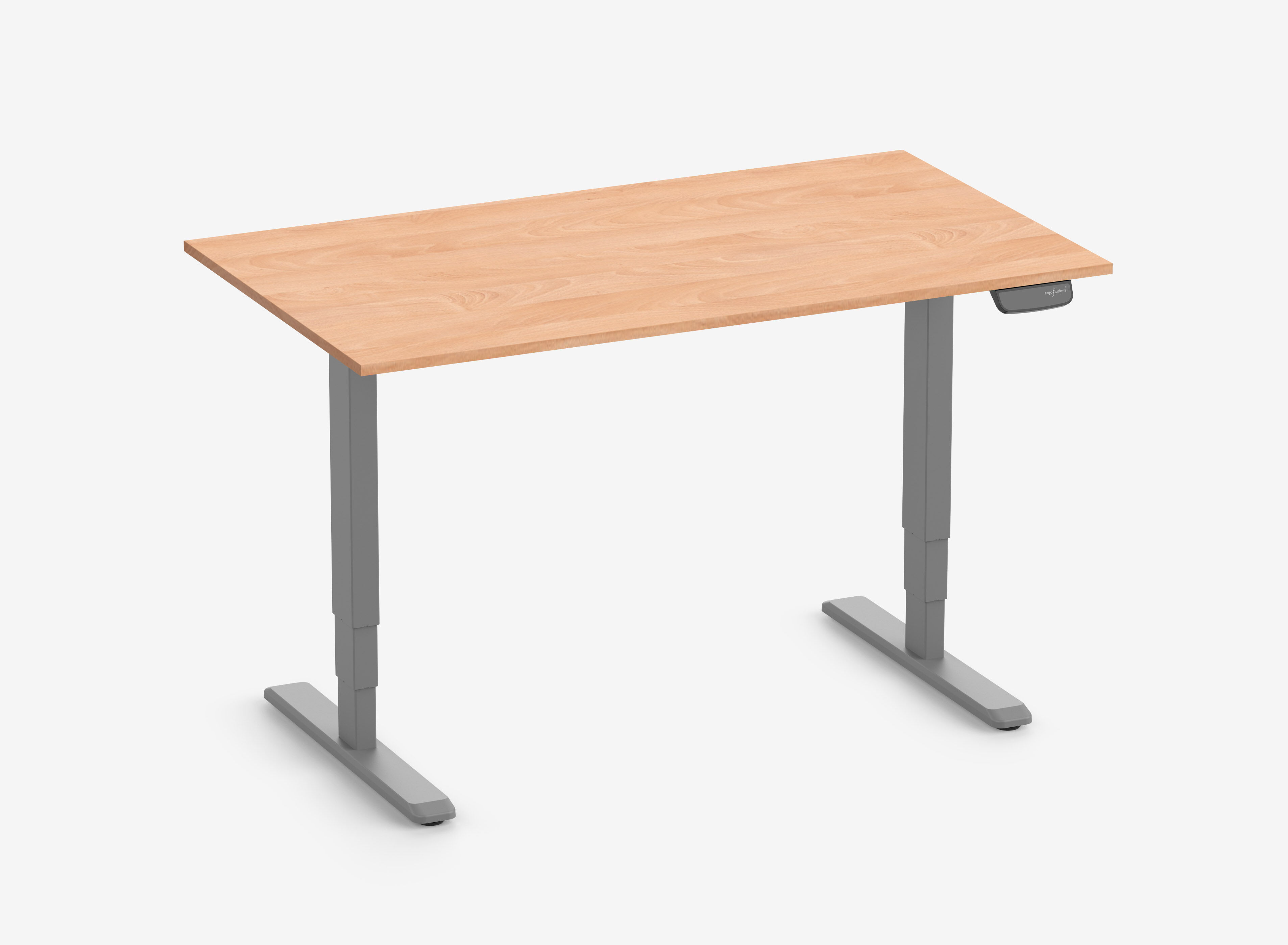 PRIMUS Rechteckschreibtisch, Gestell Grau, Tischplatte 1400 x 800 x 19 mm Buche