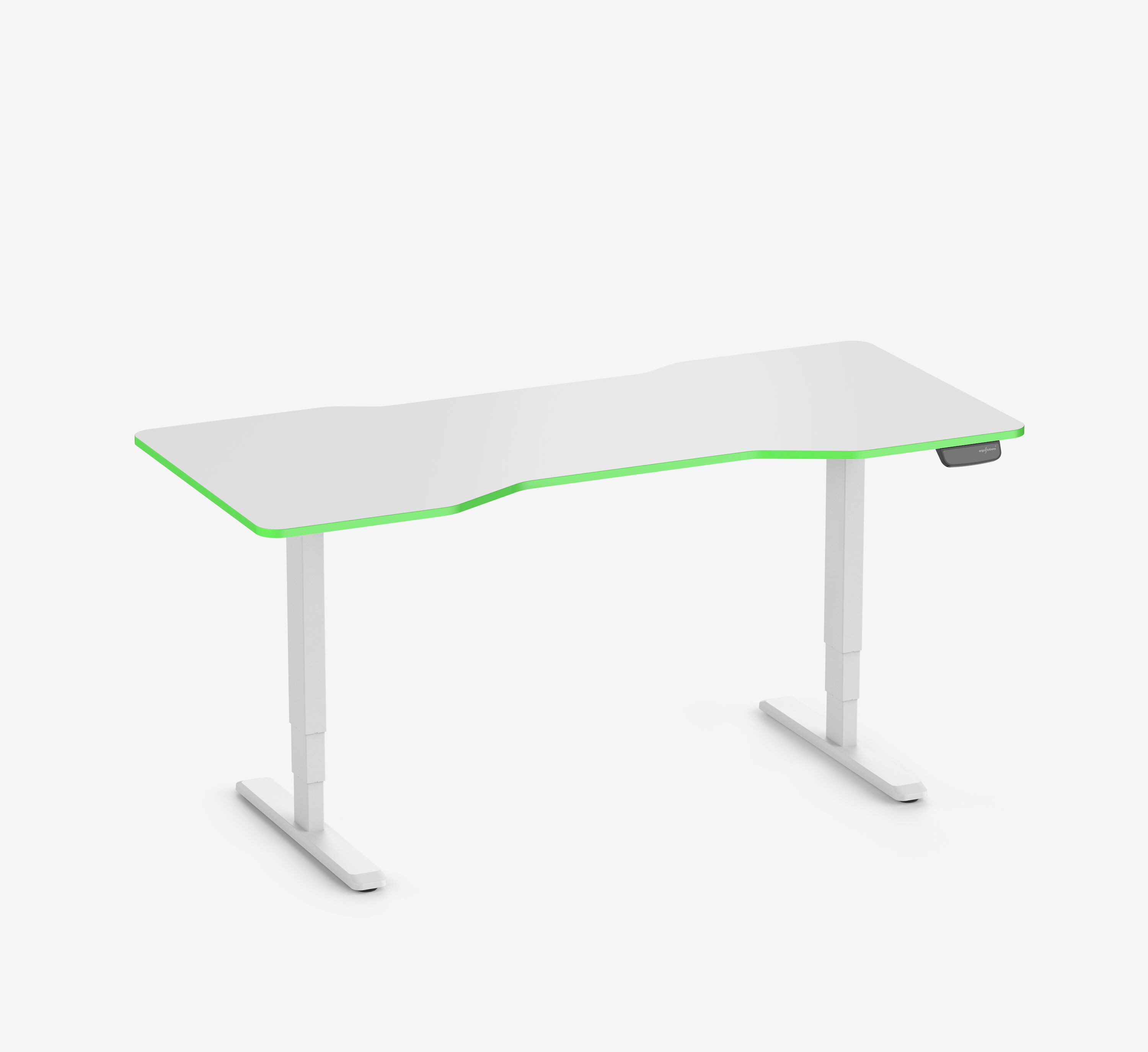 Primus Gamingschreibtisch Cockpit, Weiß Silk-Touch Acid Green 180x80