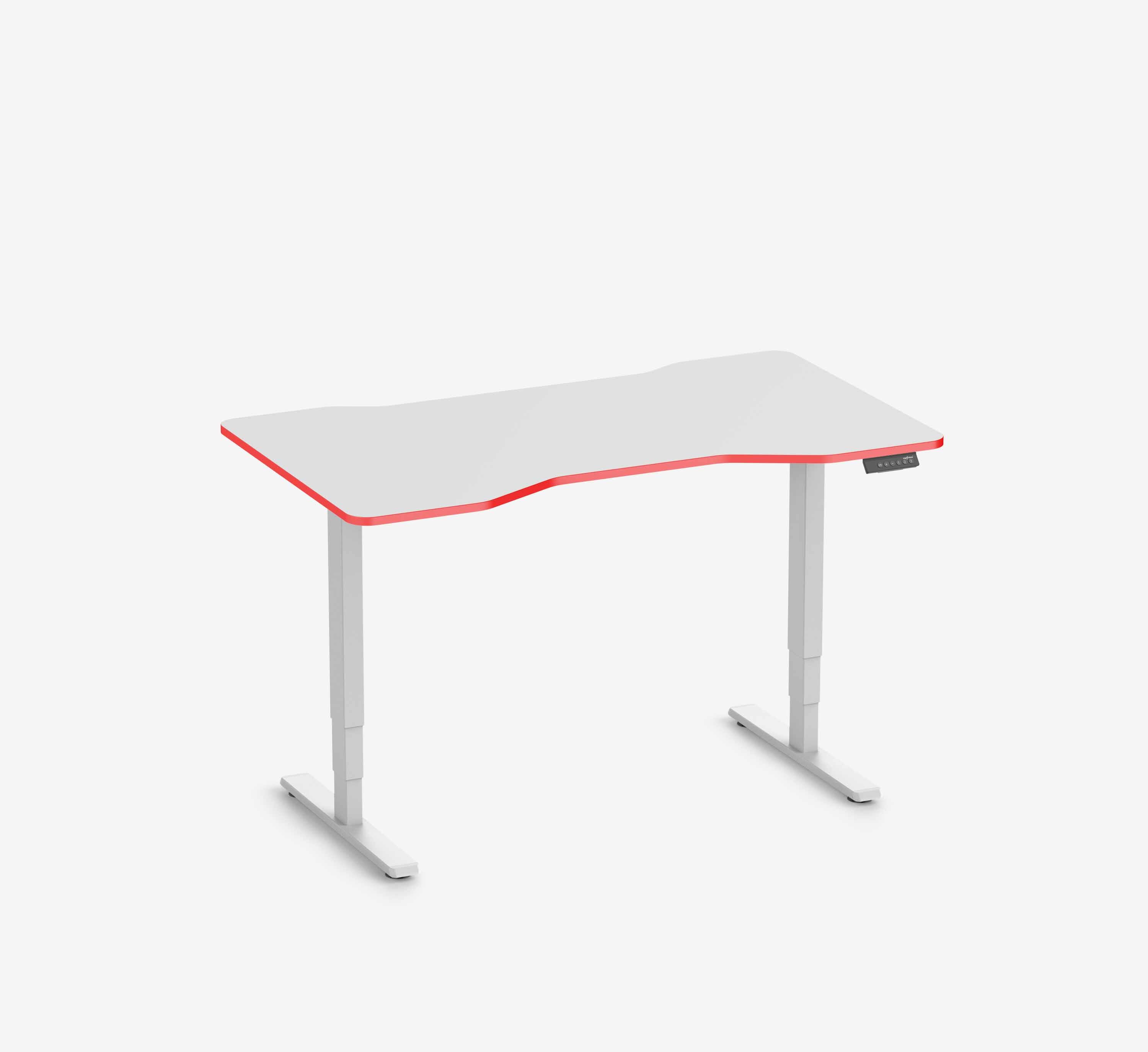 FOKUS Gamingschreibtisch Weiß 140x80 Cockpit Fire Red 