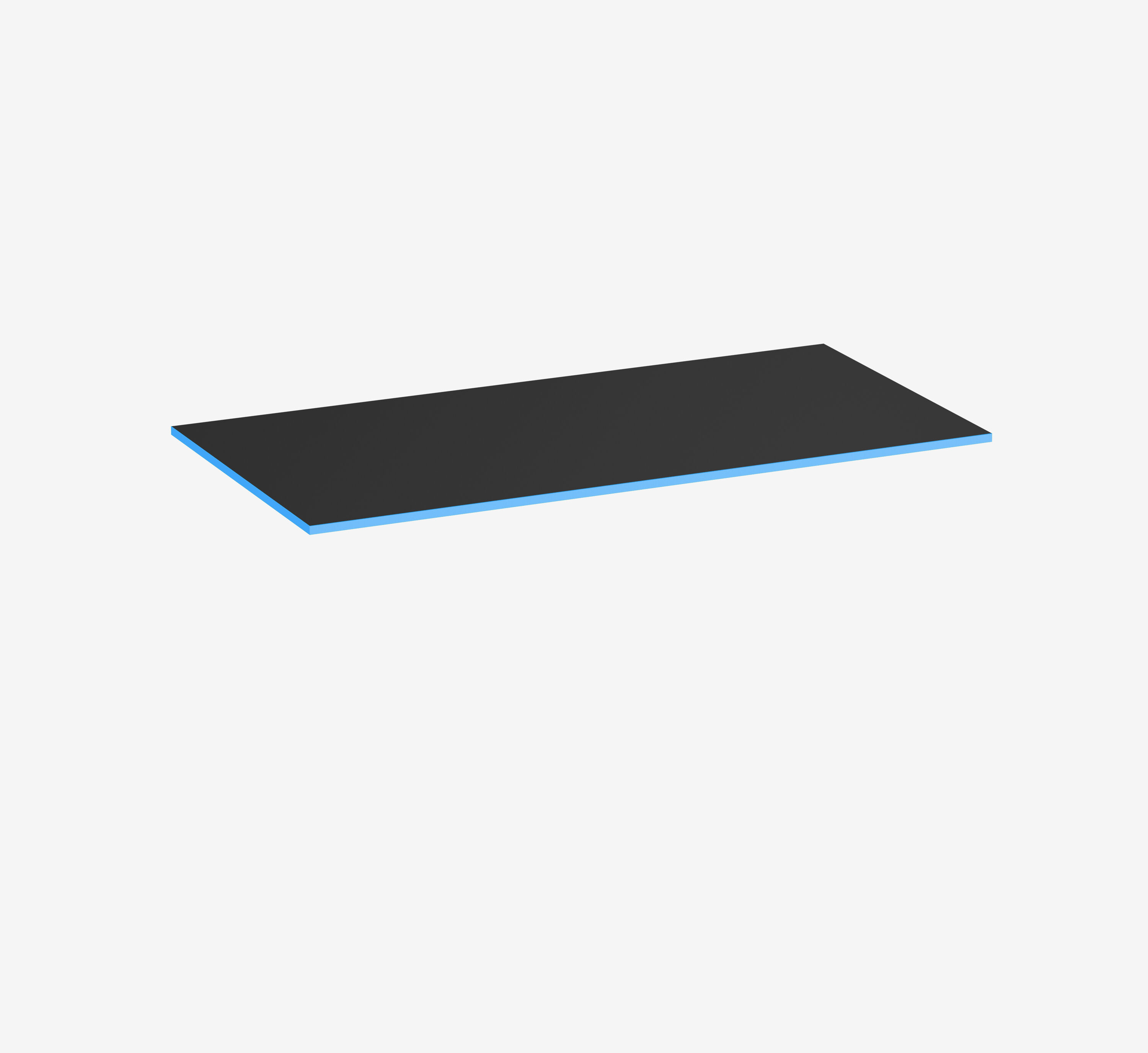 Gaming Tischplatte Rechteck, Schwarz, Klassik, 1600 x 800 x 19 mm, Kante Ocean