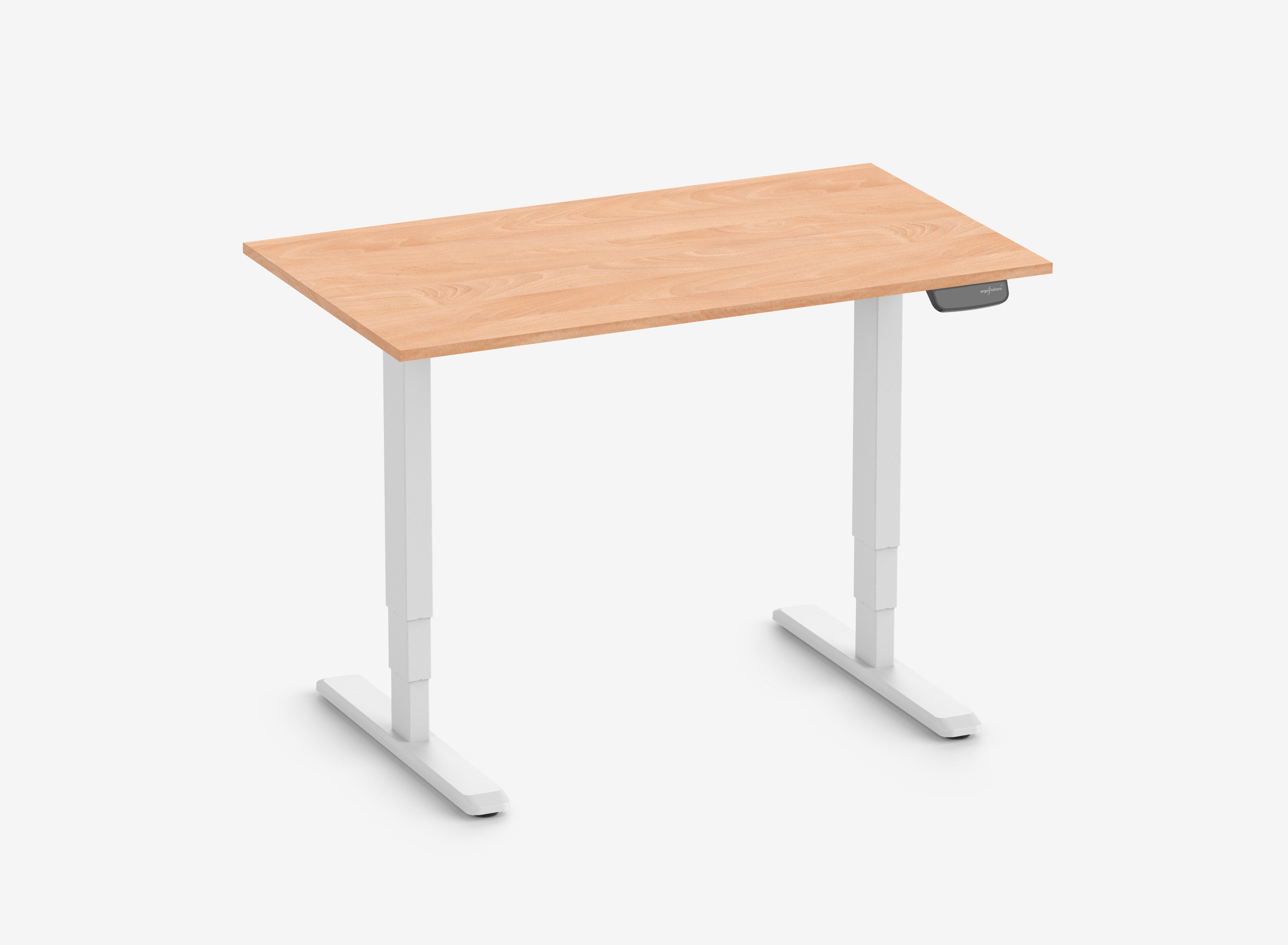 PRIMUS Rechteckschreibtisch, Gestell Weiß, Tischplatte 1200 x 700 x 19 mm Buche