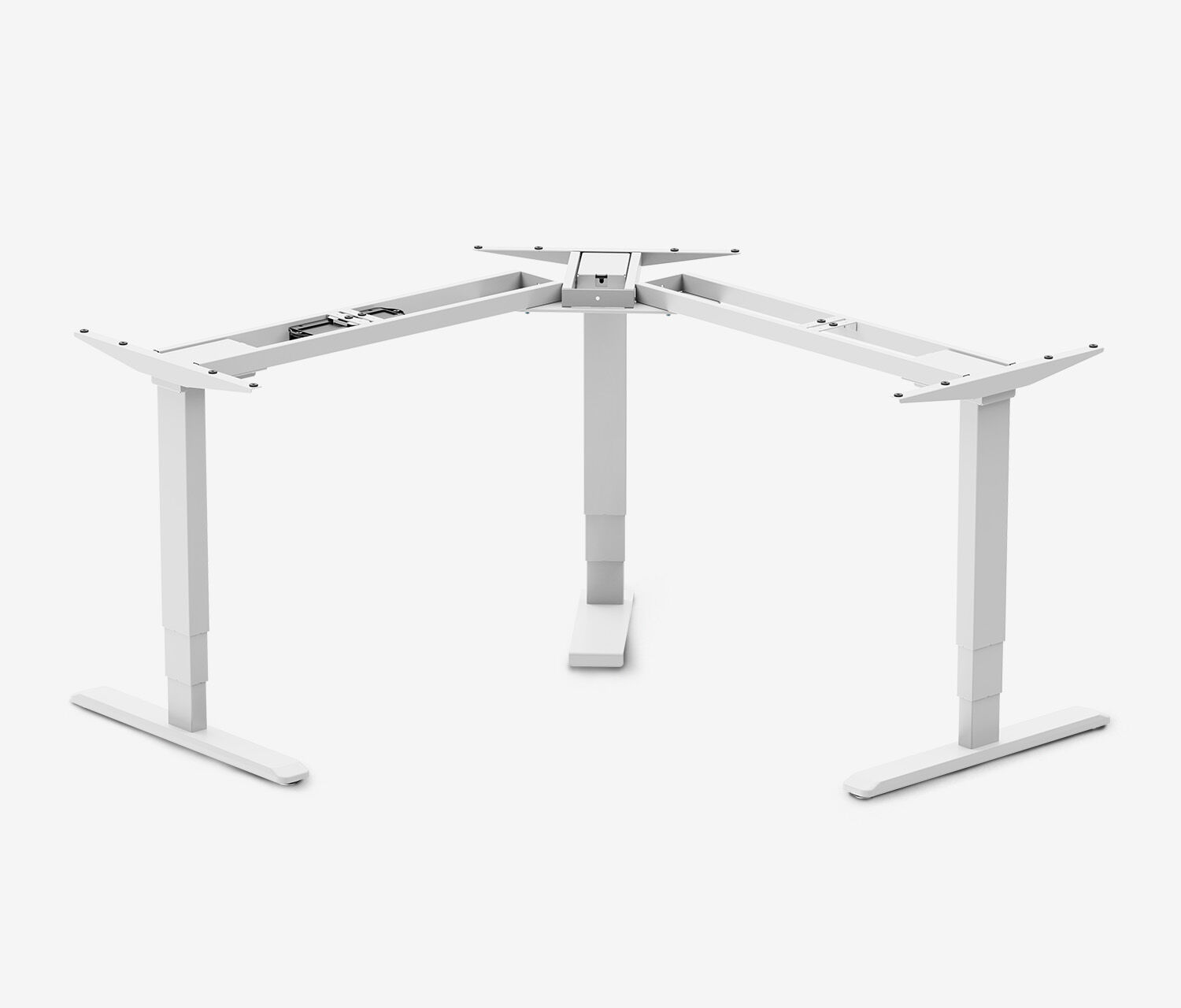 PRIMUS Eckschreibtisch, Gestell Weiß, Tischplatte 1600/800 x 1600/800 x 25 mm Topweiß