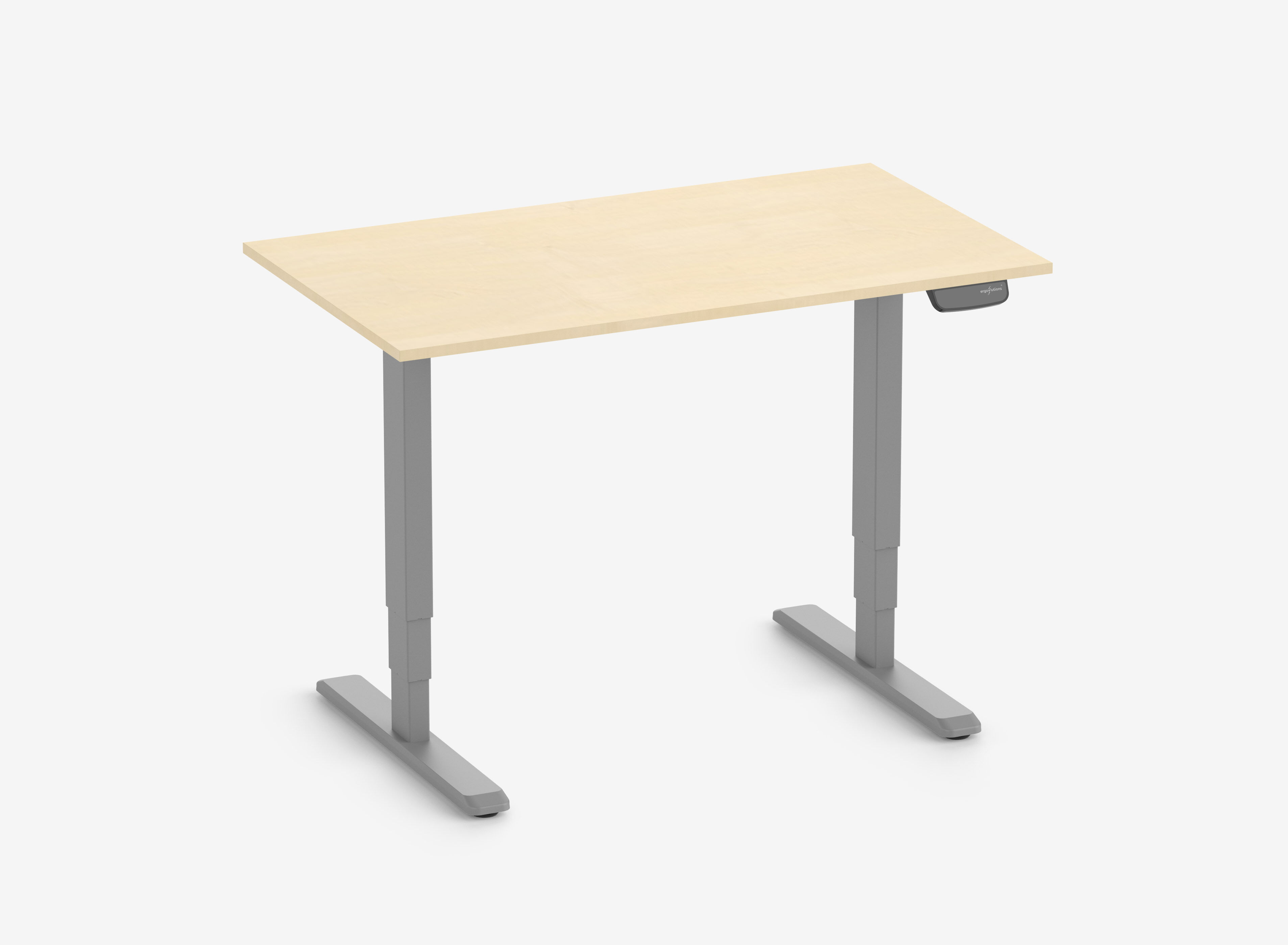 PRIMUS Rechteckschreibtisch, Gestell Grau, Tischplatte 1200 x 700 x 19 mm Birke