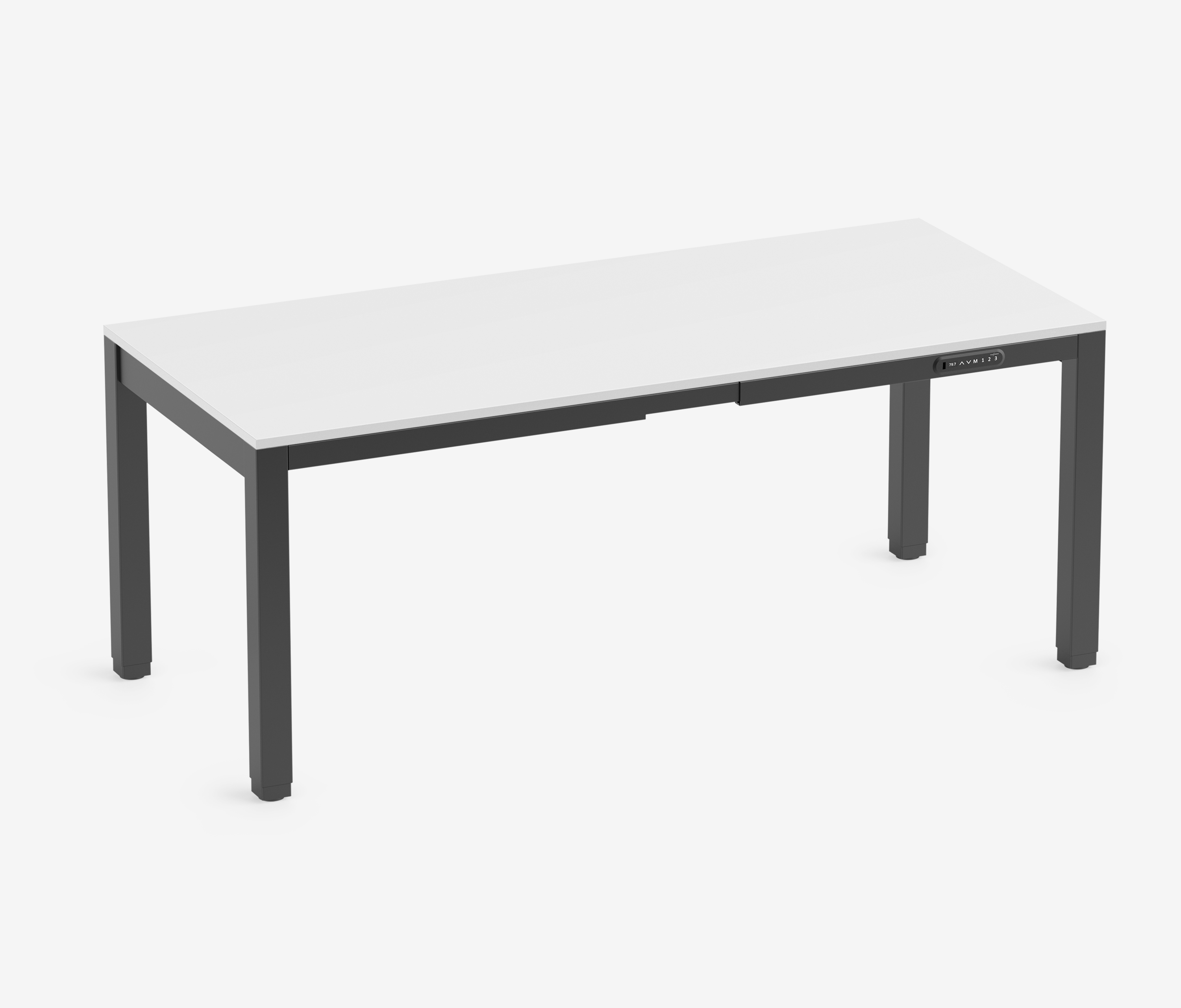 PRIMUS 4-Bein Schreibtisch Schwarz Topweiß 1800 x 800 x 25 mm 