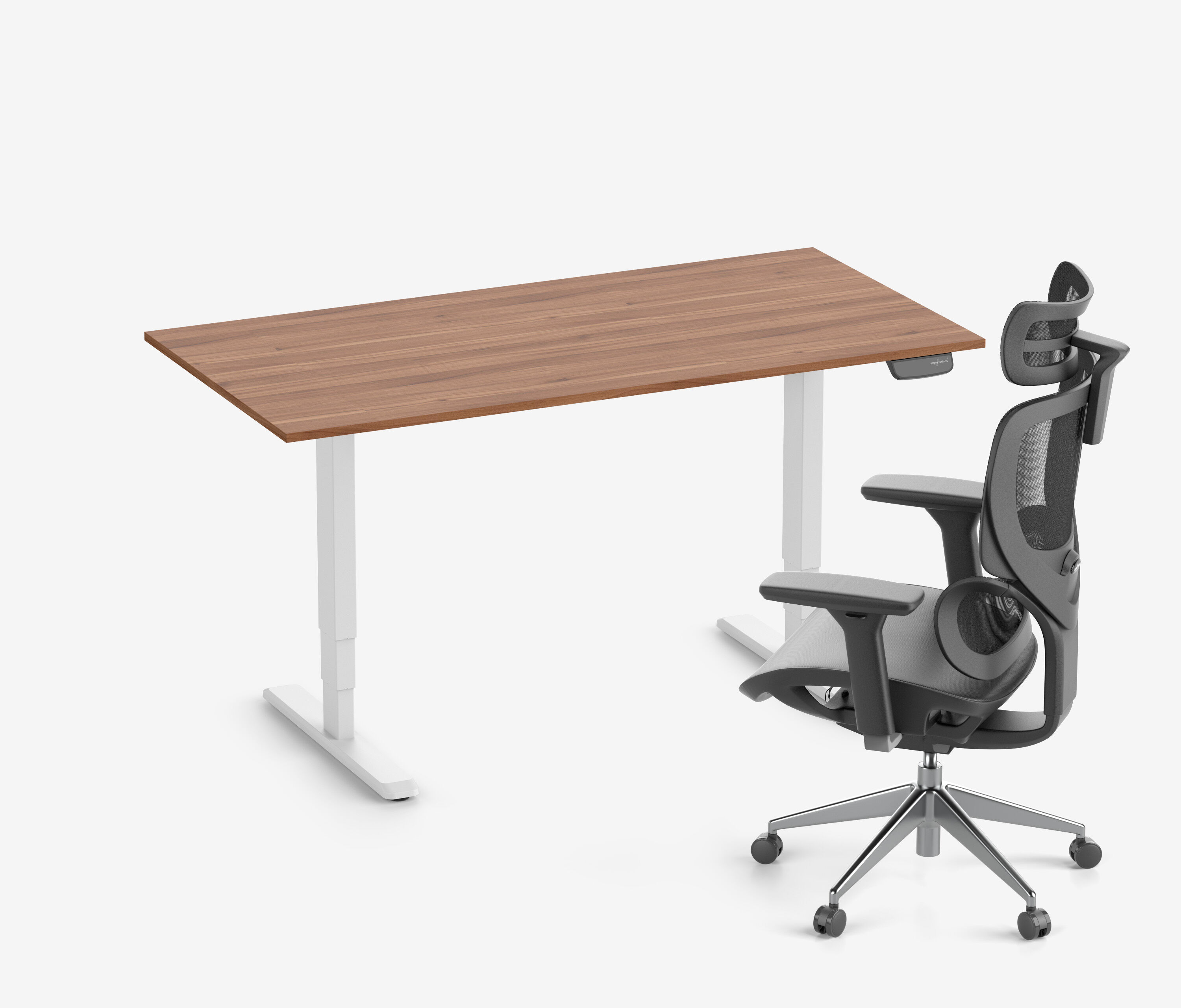 PRIMUS + Stuhl Weiß 160x80 Nussbaum