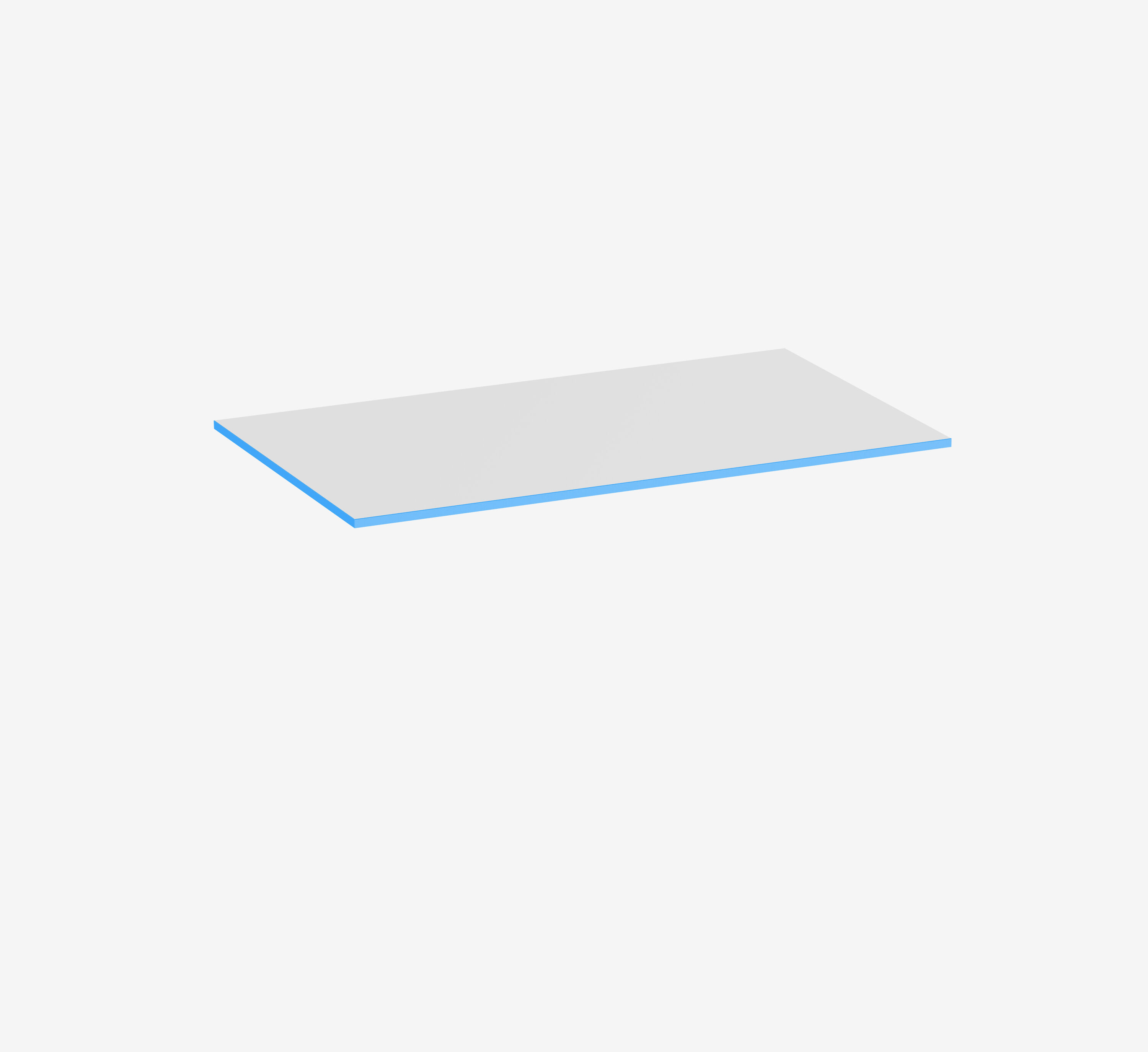 Gaming Tischplatte Weiß Rechteck Topweiß Ocean 1400 x 800 x 19 mm