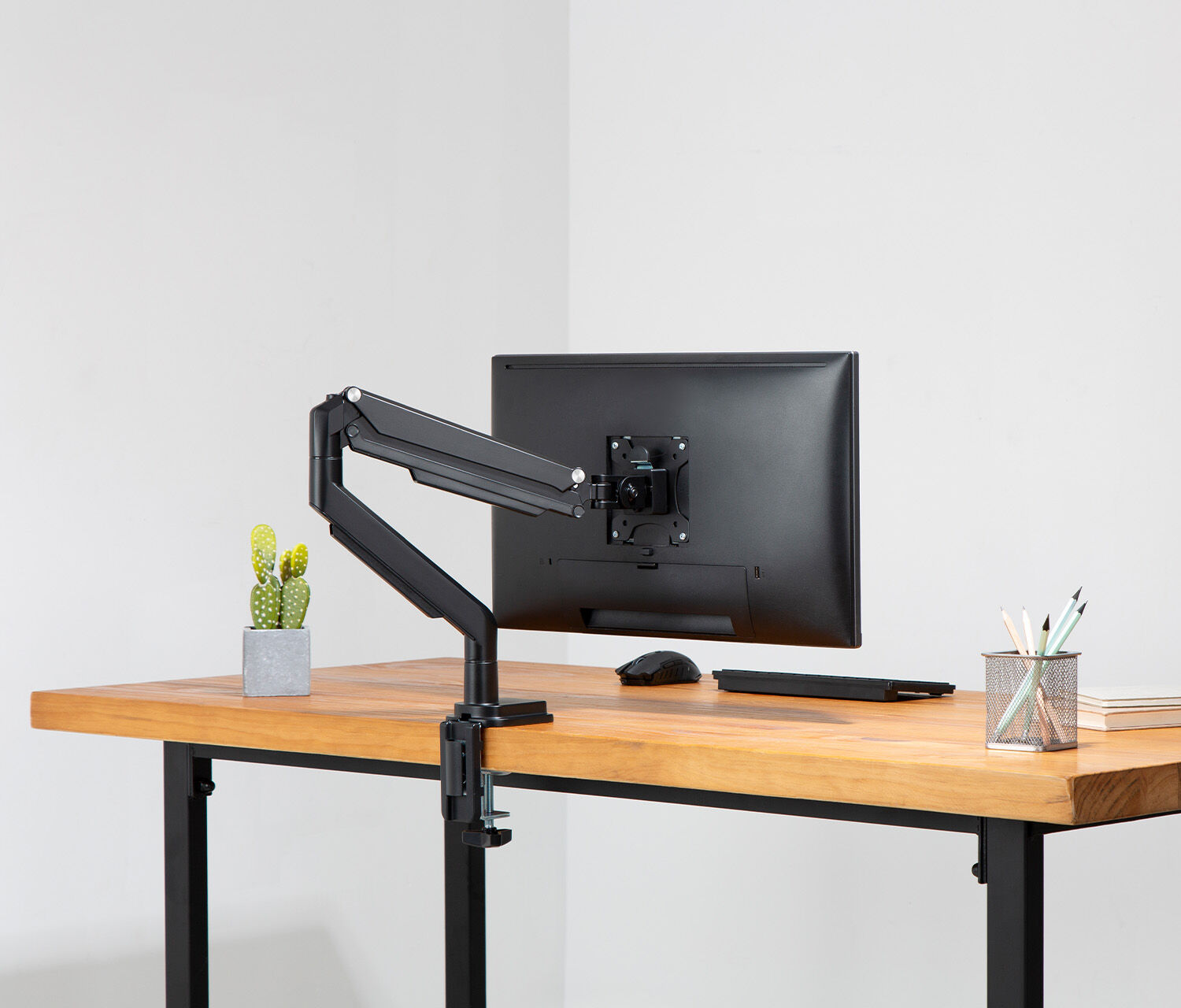 Single Gasdruck Monitorarm - schwarz