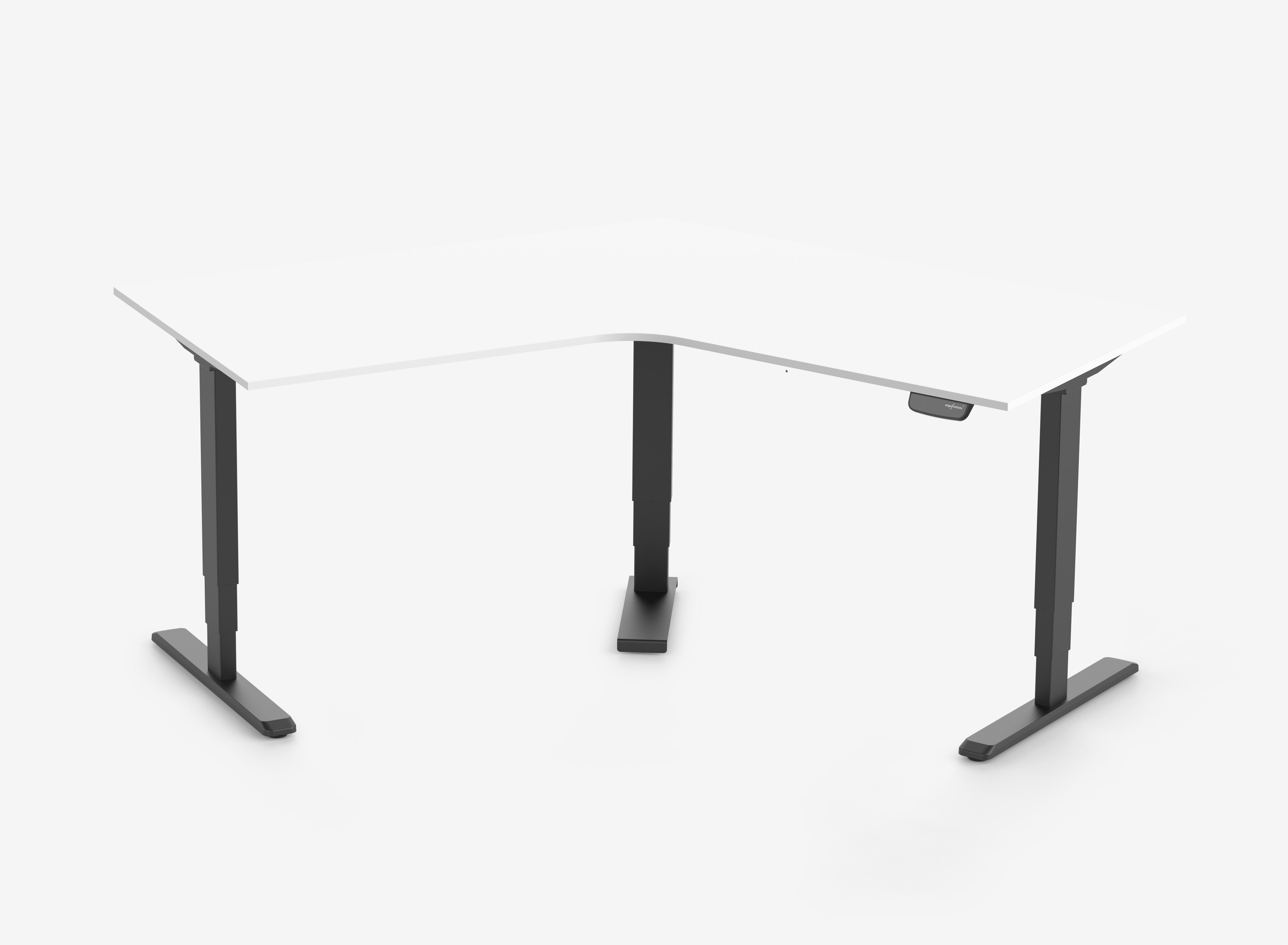 PRIMUS Winkelschreibtisch, Gestell Schwarz, Tischplatte  1400 x 800 x 25 mm Topweiß