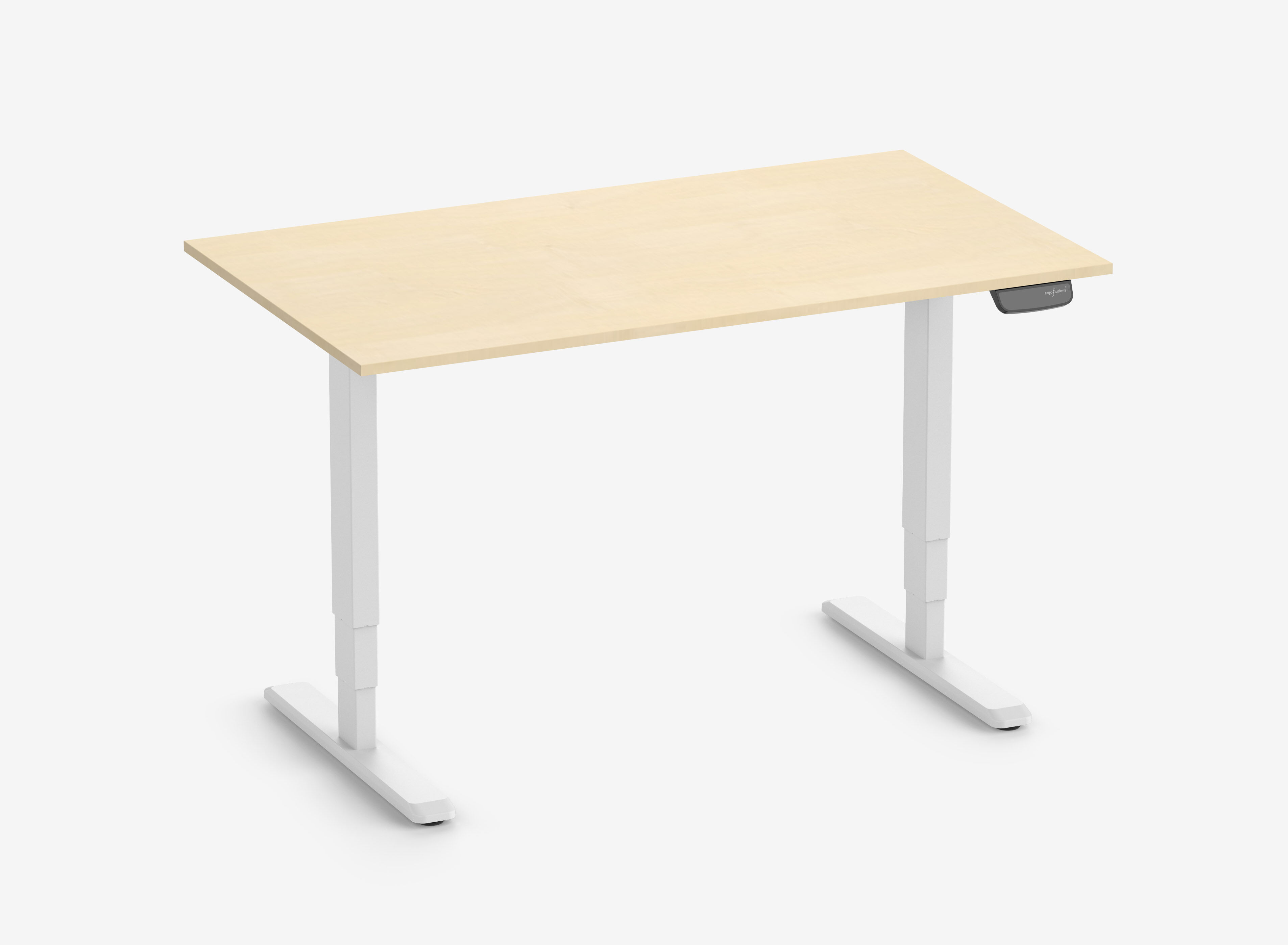 PRIMUS Rechteckschreibtisch, Gestell Weiß, Tischplatte 1400 x 800 x 19 mm Birke