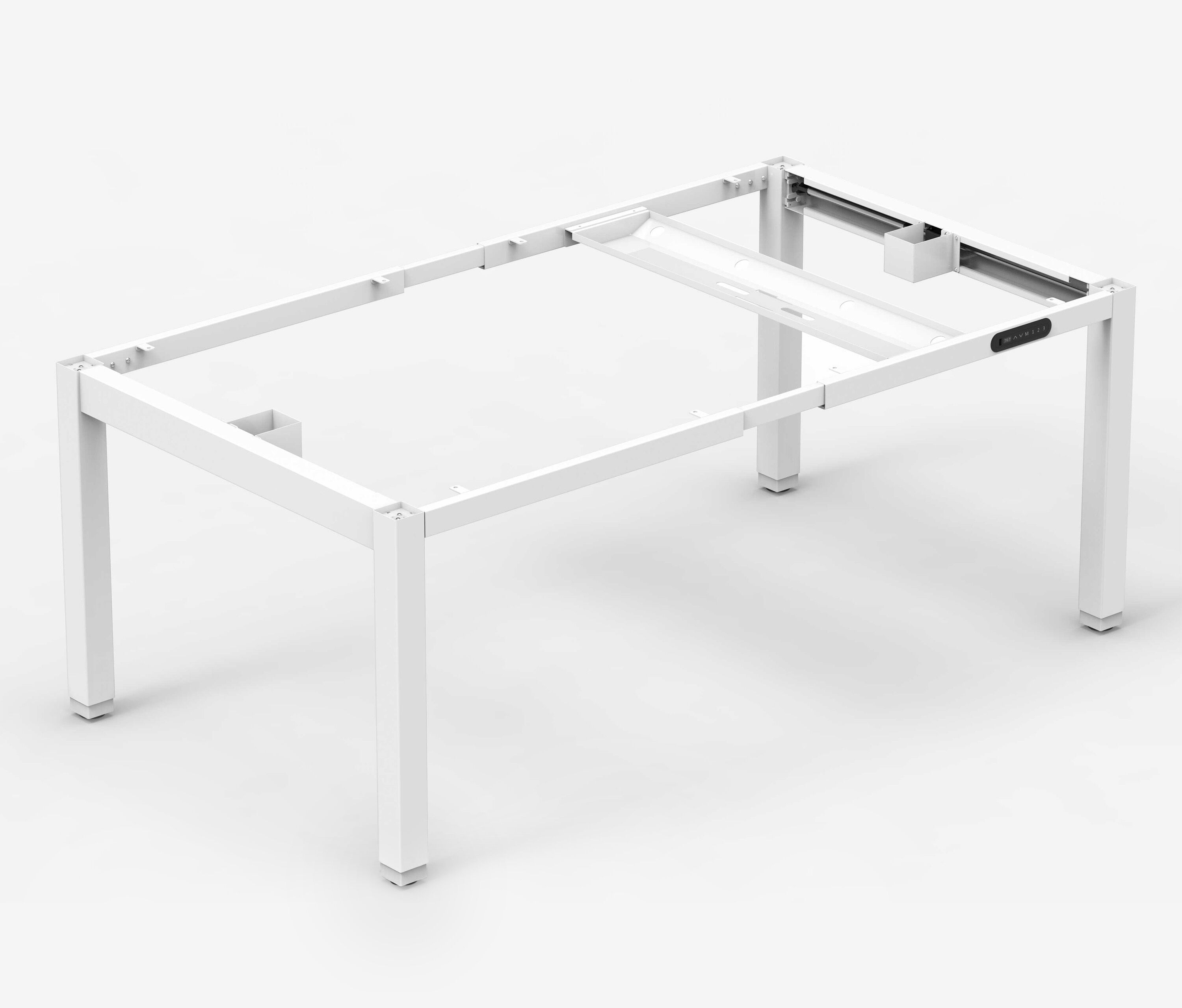 PRIMUS 4-Bein Schreibtisch Weiß Buche 1600 x 1000 x 25 mm 