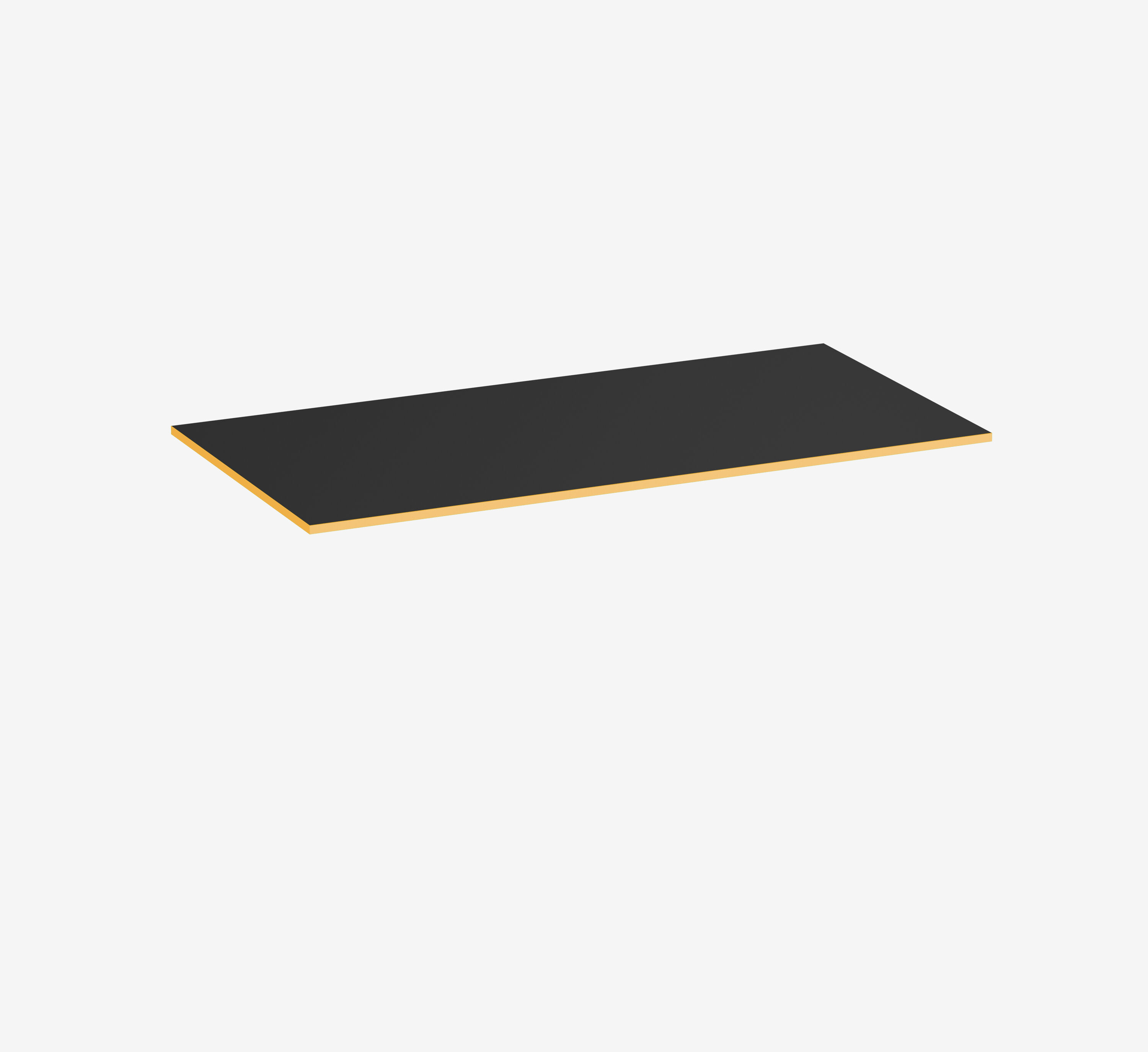 Gaming Tischplatte Rechteck, Schwarz, Klassik, 1600 x 800 x 19 mm, Kante Sundown