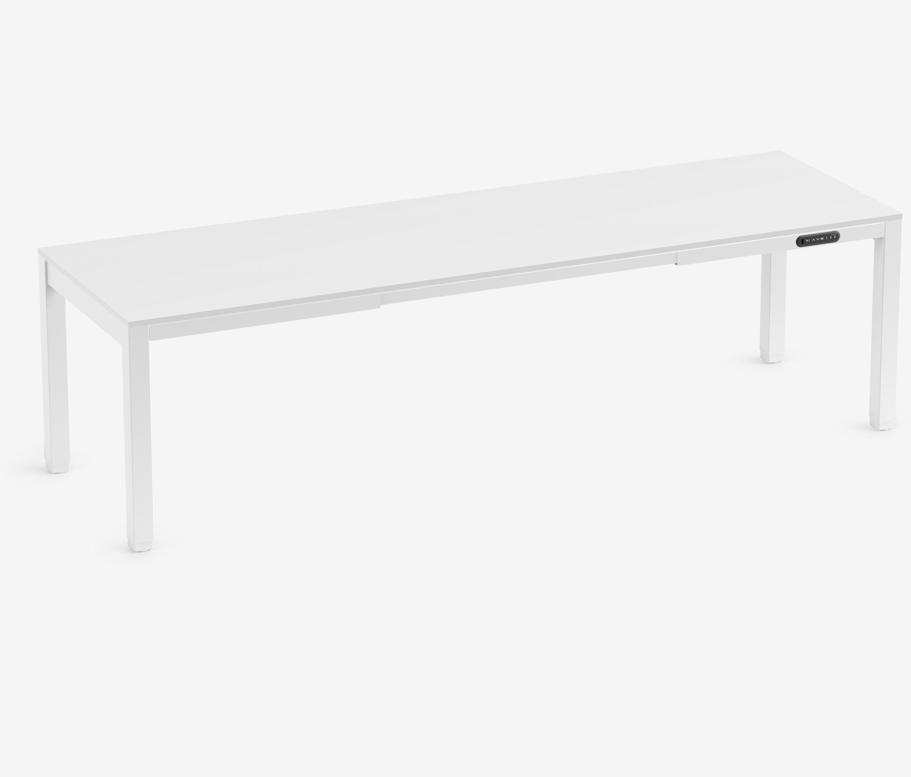 PRIMUS 4-Bein Schreibtisch Weiß Topweiß 2600 x 800 x 25 mm 