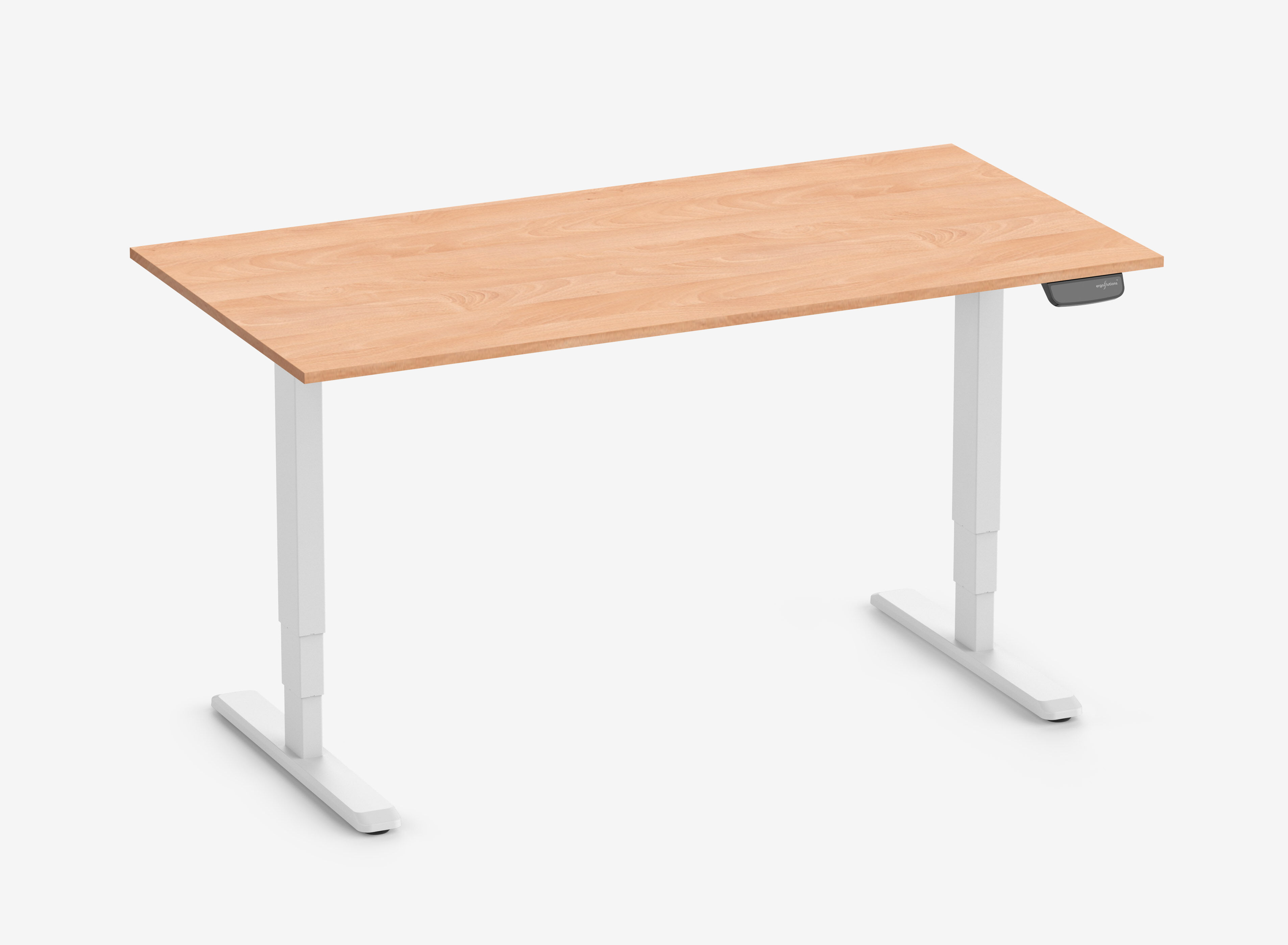 PRIMUS Rechteckschreibtisch, Gestell Weiß, Tischplatte 1600 x 800 x 19 mm Buche