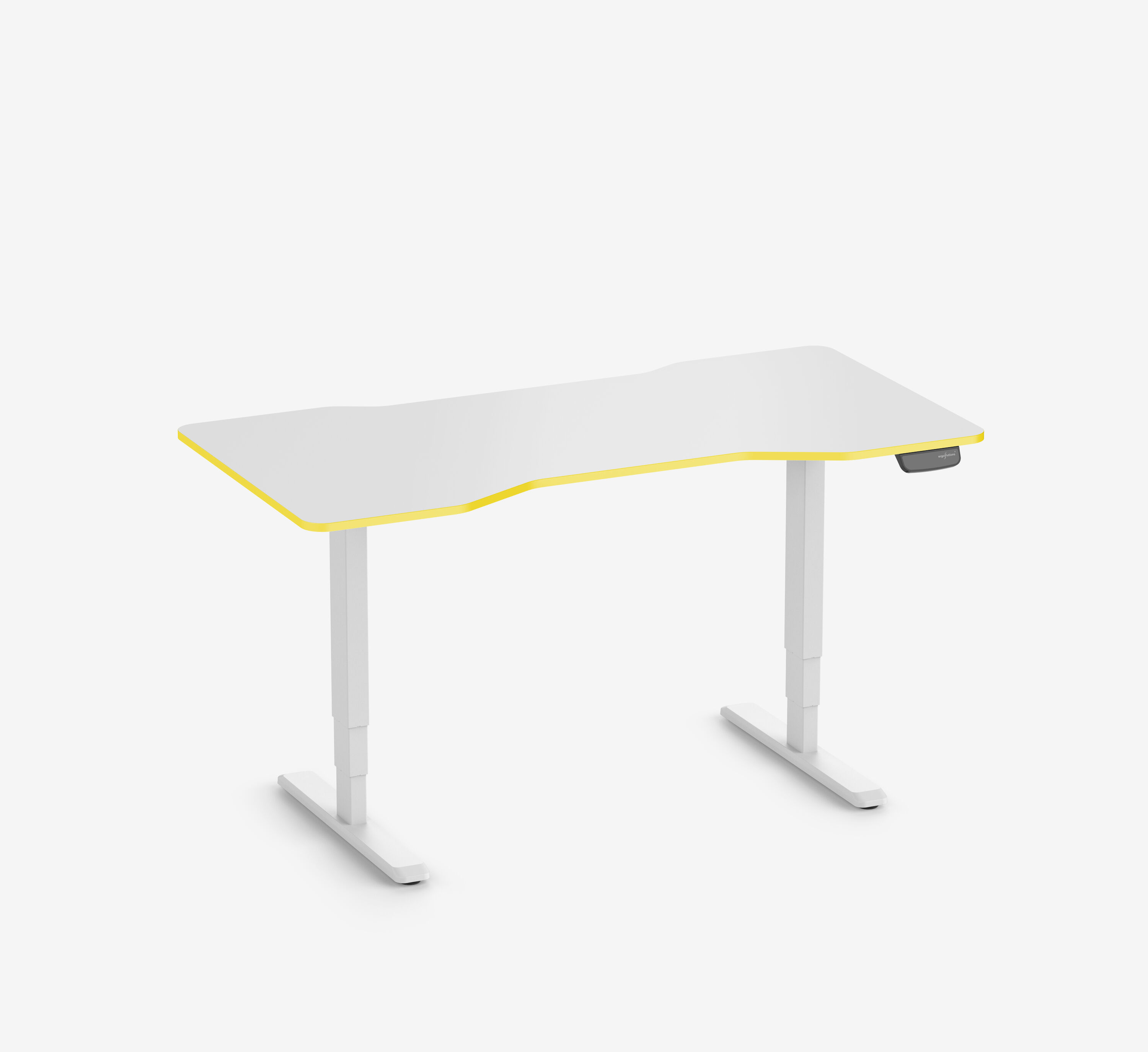 Primus Gamingschreibtisch Cockpit, Weiß Silk-Touch Yellow Cab 160x80
