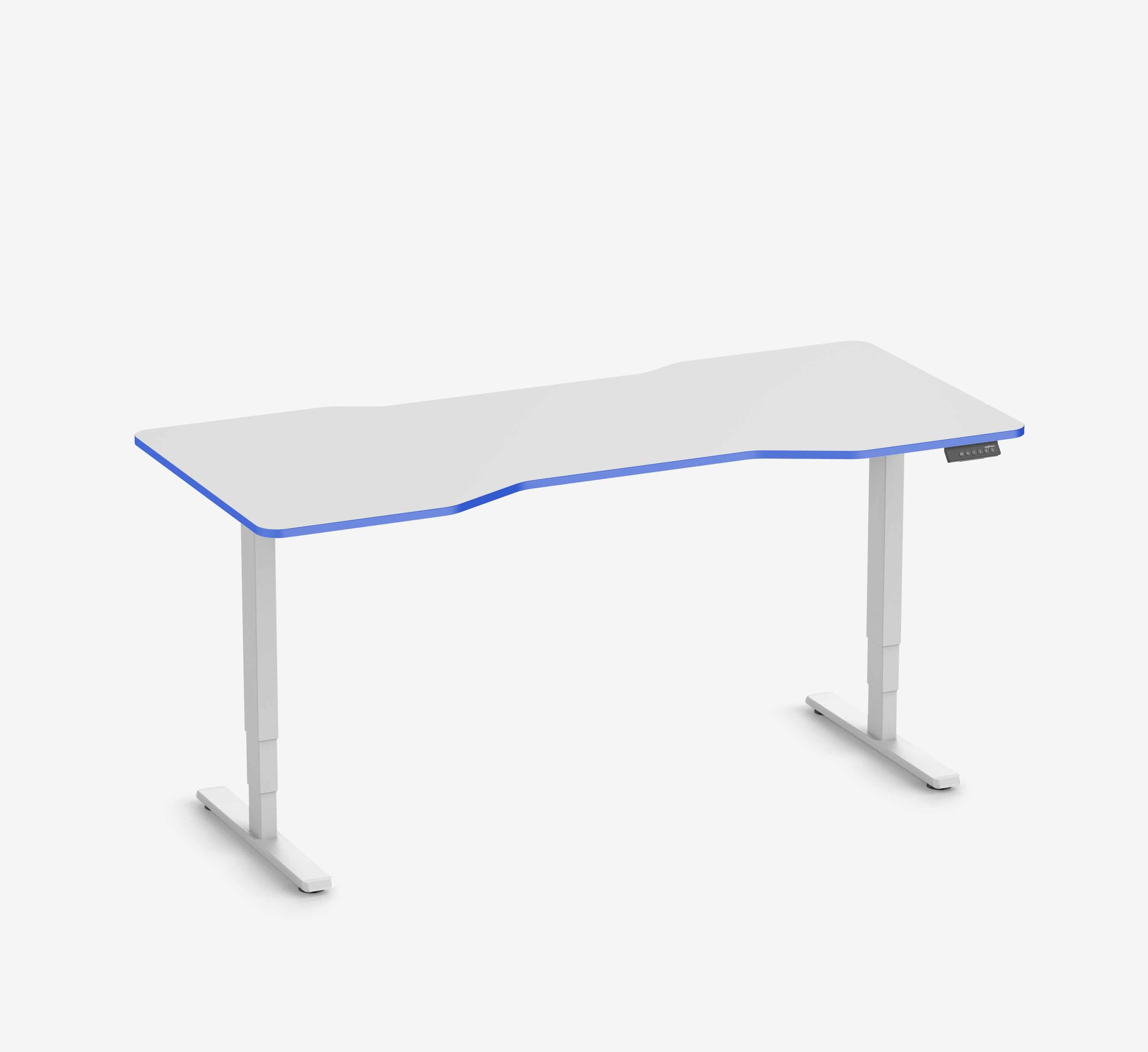 FOKUS Gamingschreibtisch Weiß 180x80 Cockpit Royal Blue 