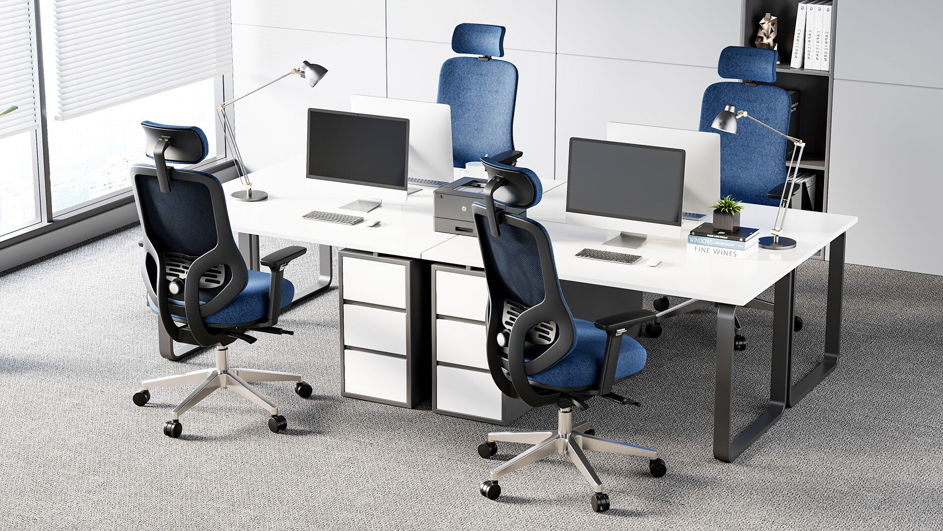 Bürodrehstuhl SENTA Blau Hoch