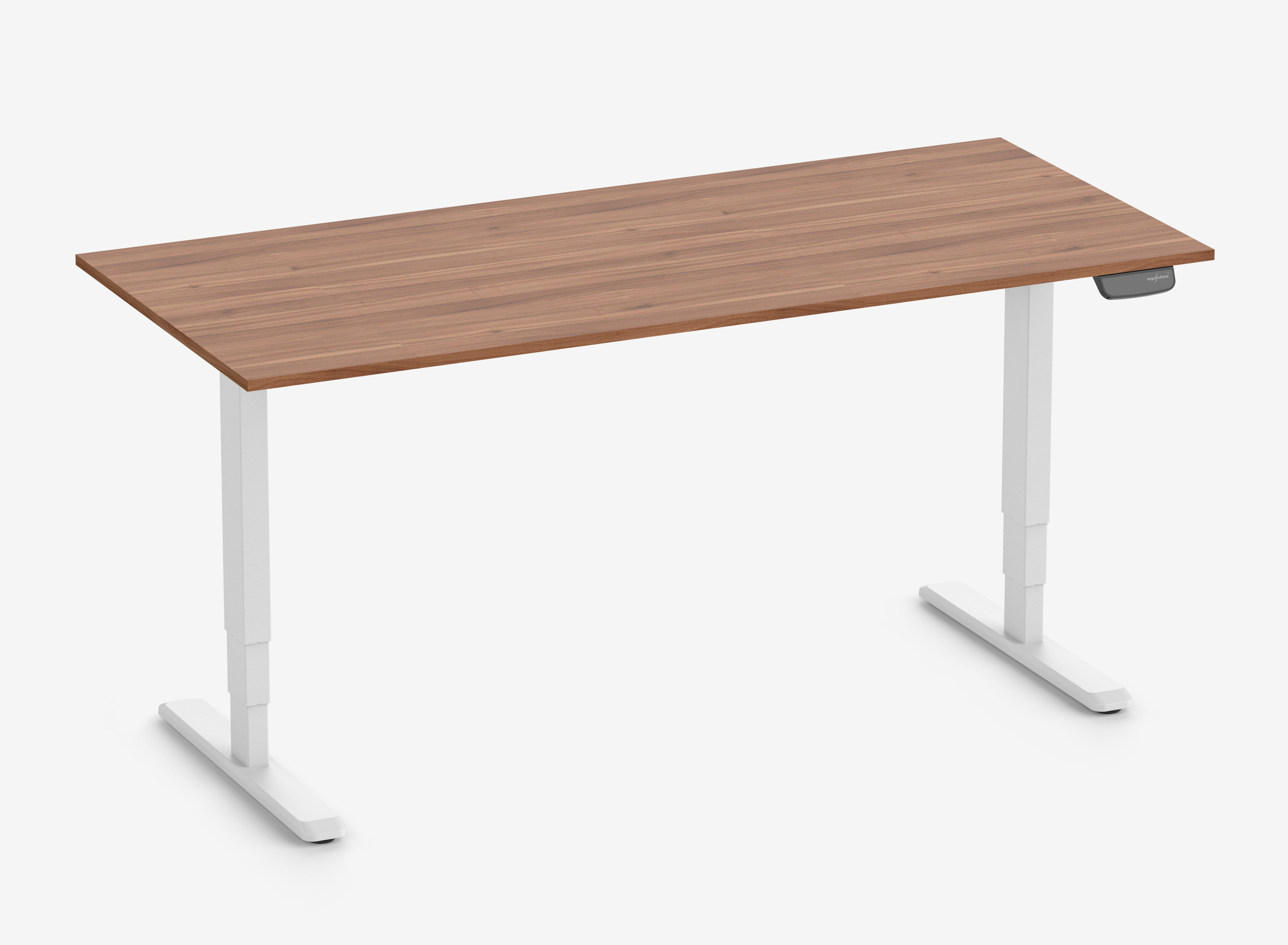 PRIMUS Rechteckschreibtisch, Gestell Weiß, Tischplatte 1800 x 800 x 19 mm Nussbaum