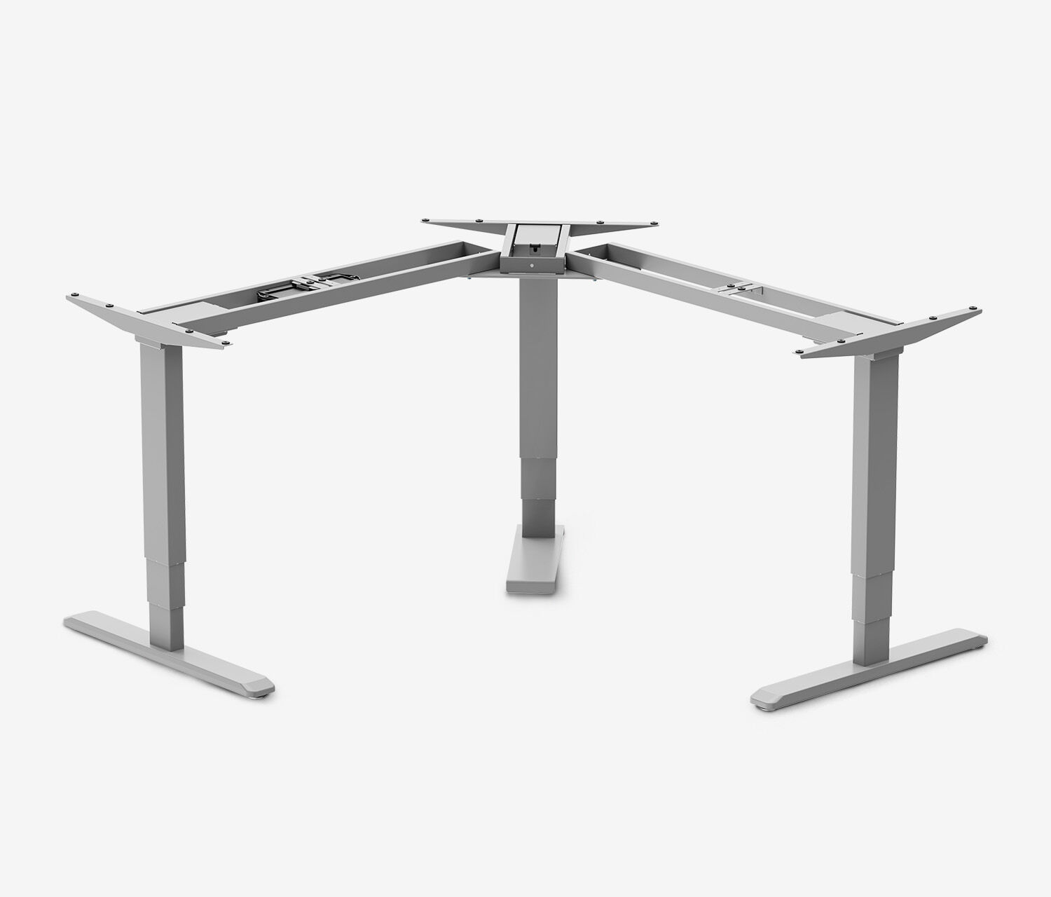 PRIMUS Winkelschreibtisch, Gestell Grau, Tischplatte 1400 x 800 x 25 mm Topweiß