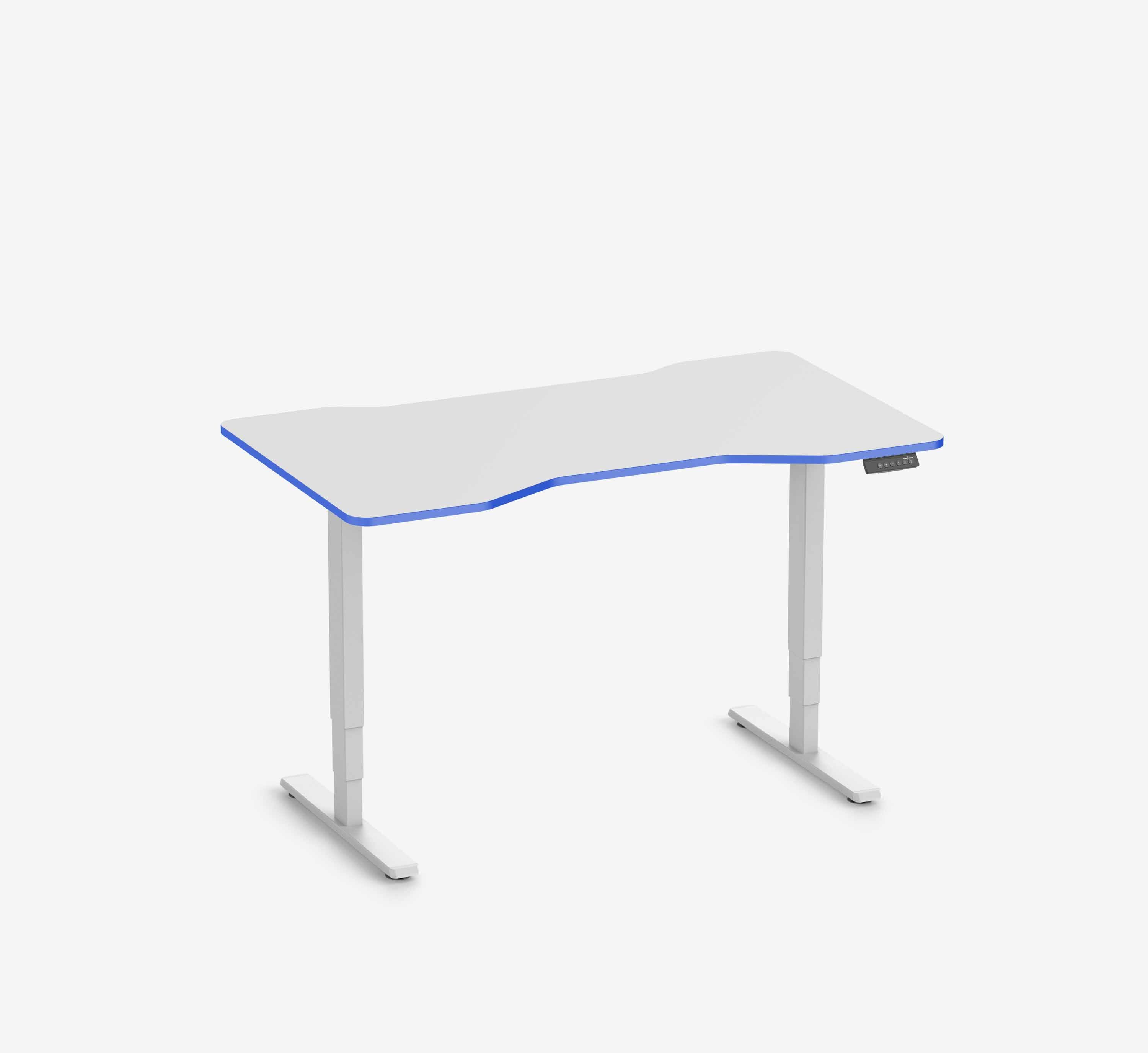 FOKUS Gamingschreibtisch Weiß 140x80 Cockpit Royal Blue 