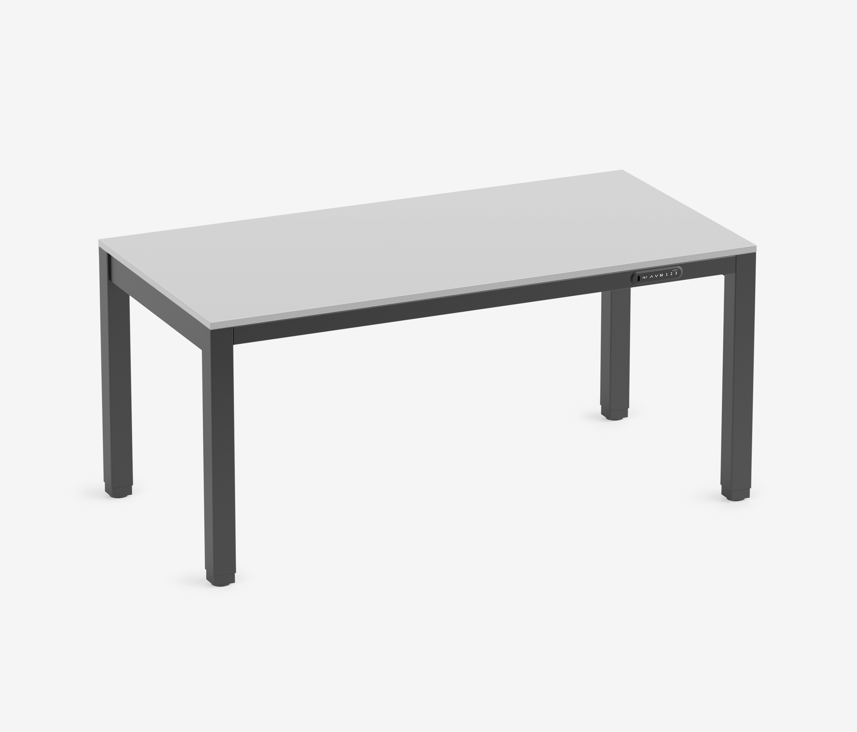 PRIMUS 4-Bein Schreibtisch Schwarz Lichtgrau 1600 x 800 x 25 mm 