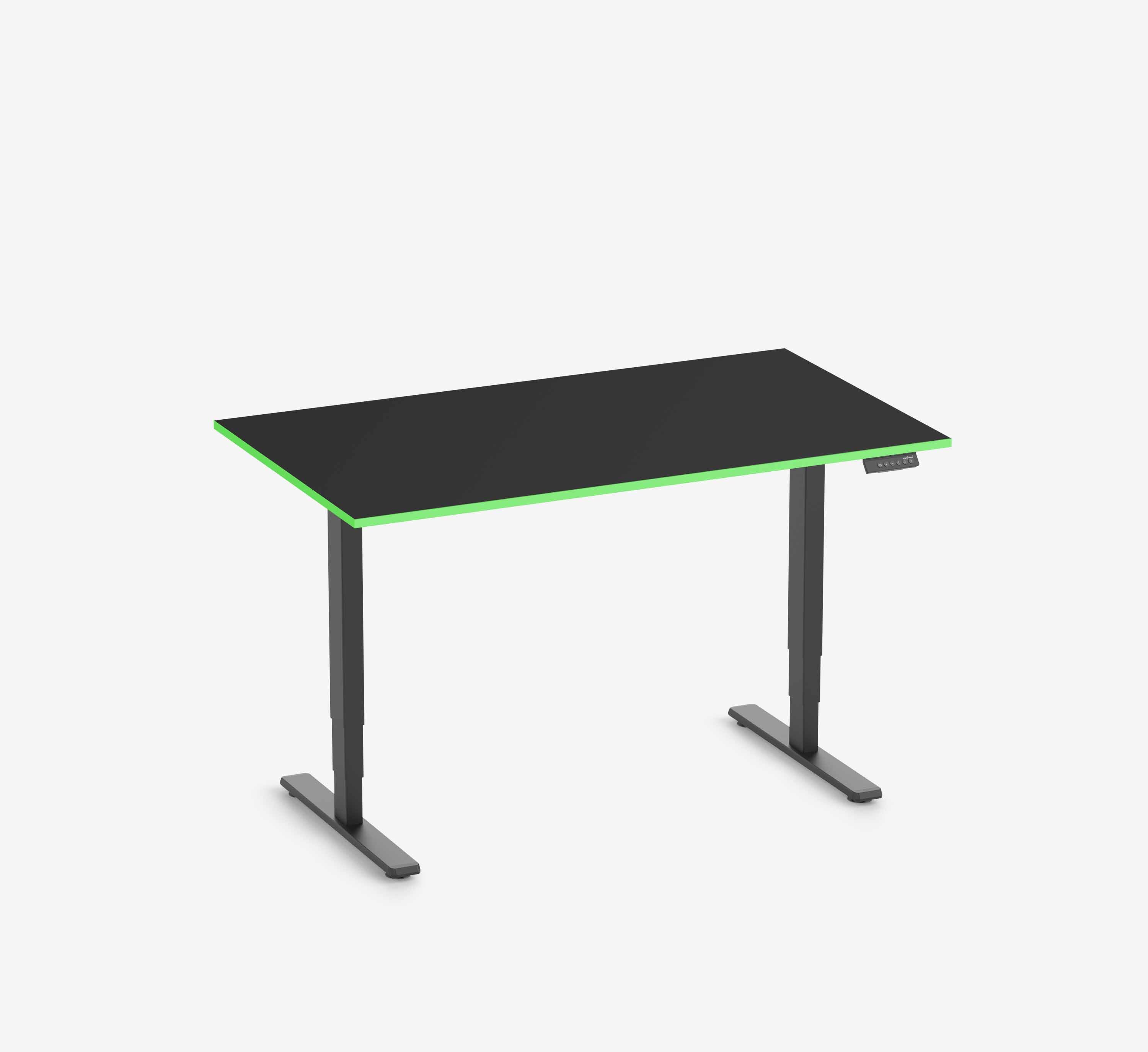 FOKUS Gamingschreibtisch Schwarz 140x80 Rechteck Acid Green 