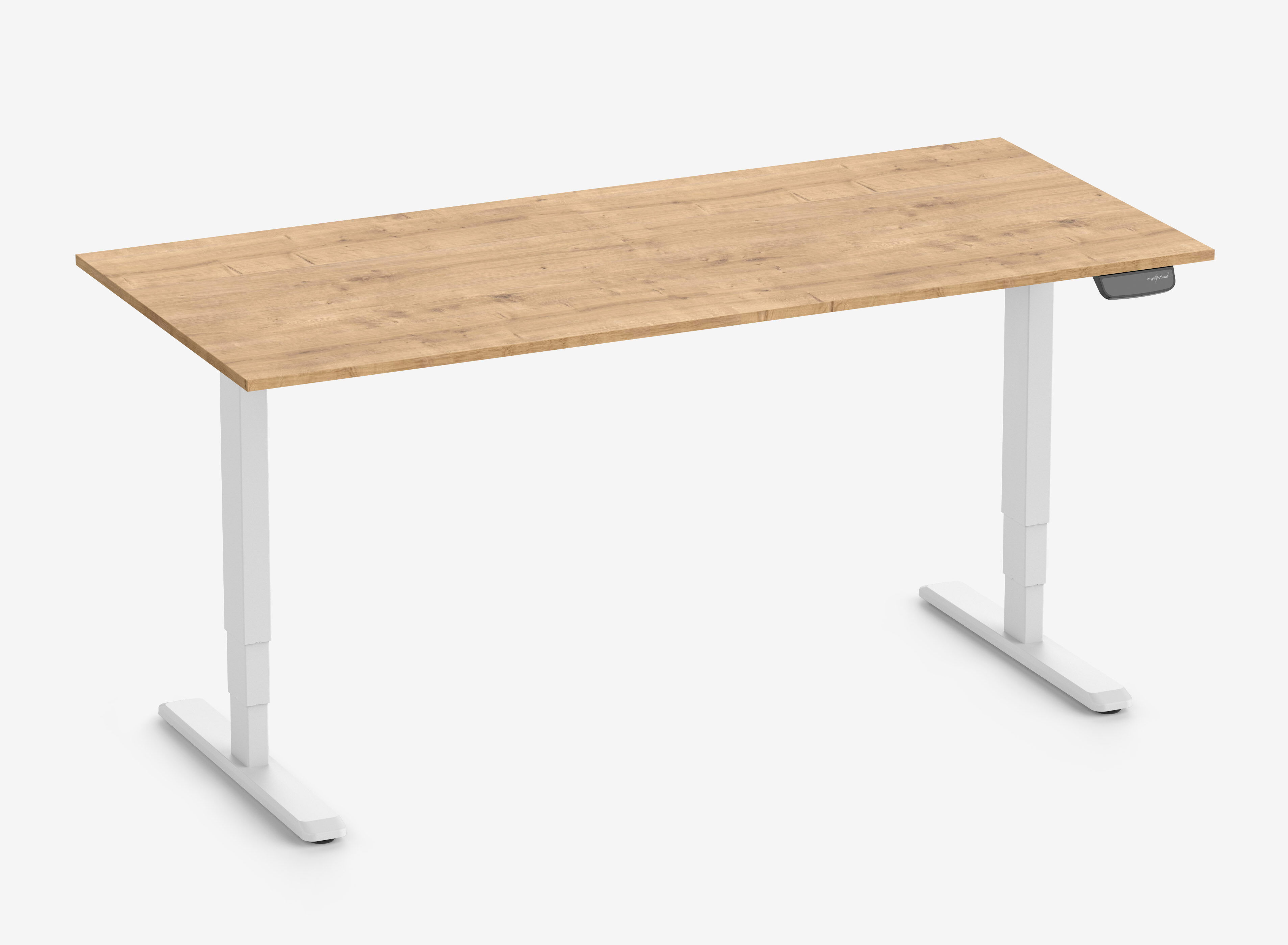PRIMUS Rechteckschreibtisch, Gestell Weiß, Tischplatte 1800 x 800 x 19 mm Eiche