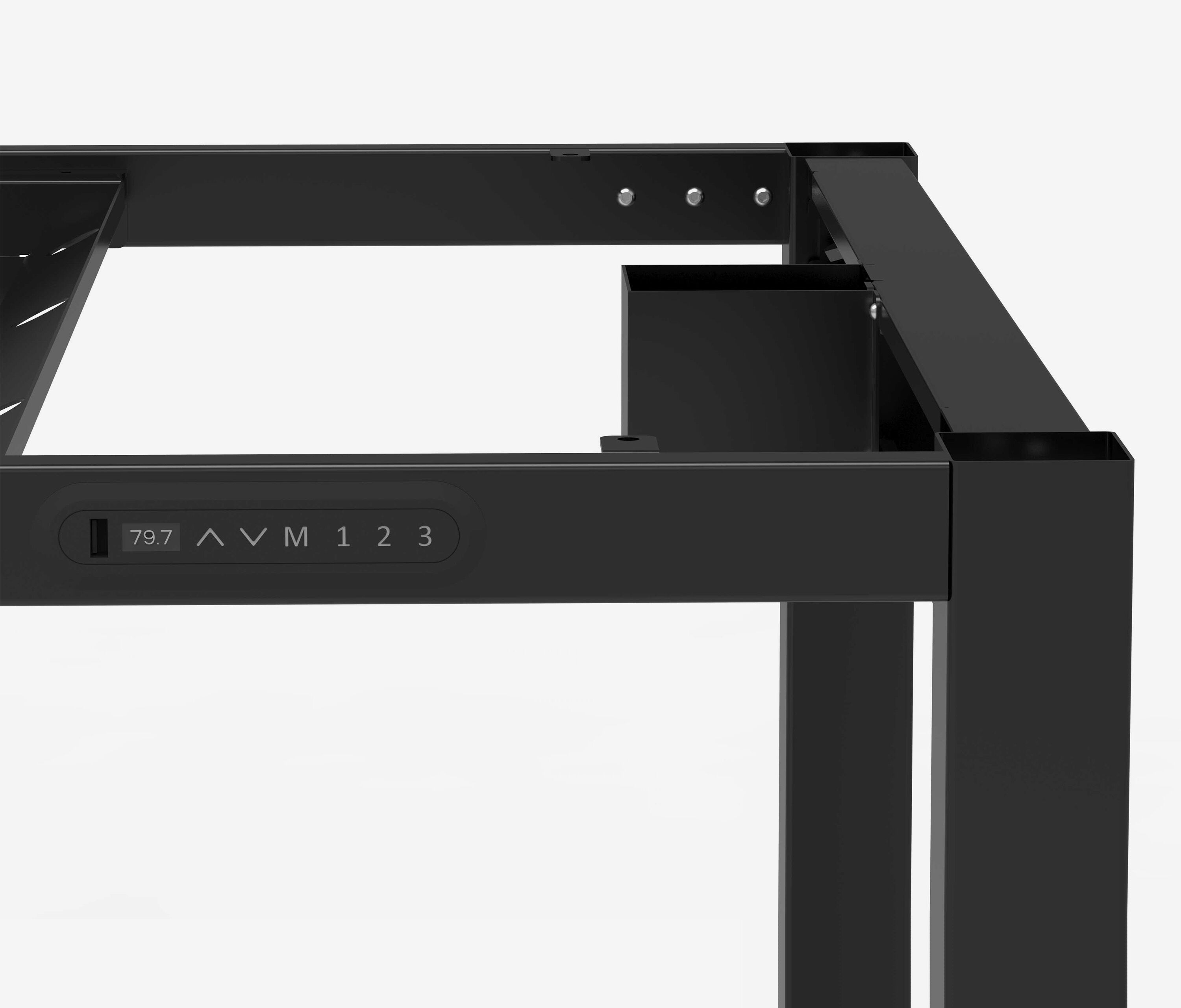 PRIMUS 4-Bein Schreibtisch Schwarz Topweiß 1600 x 800 x 25 mm 