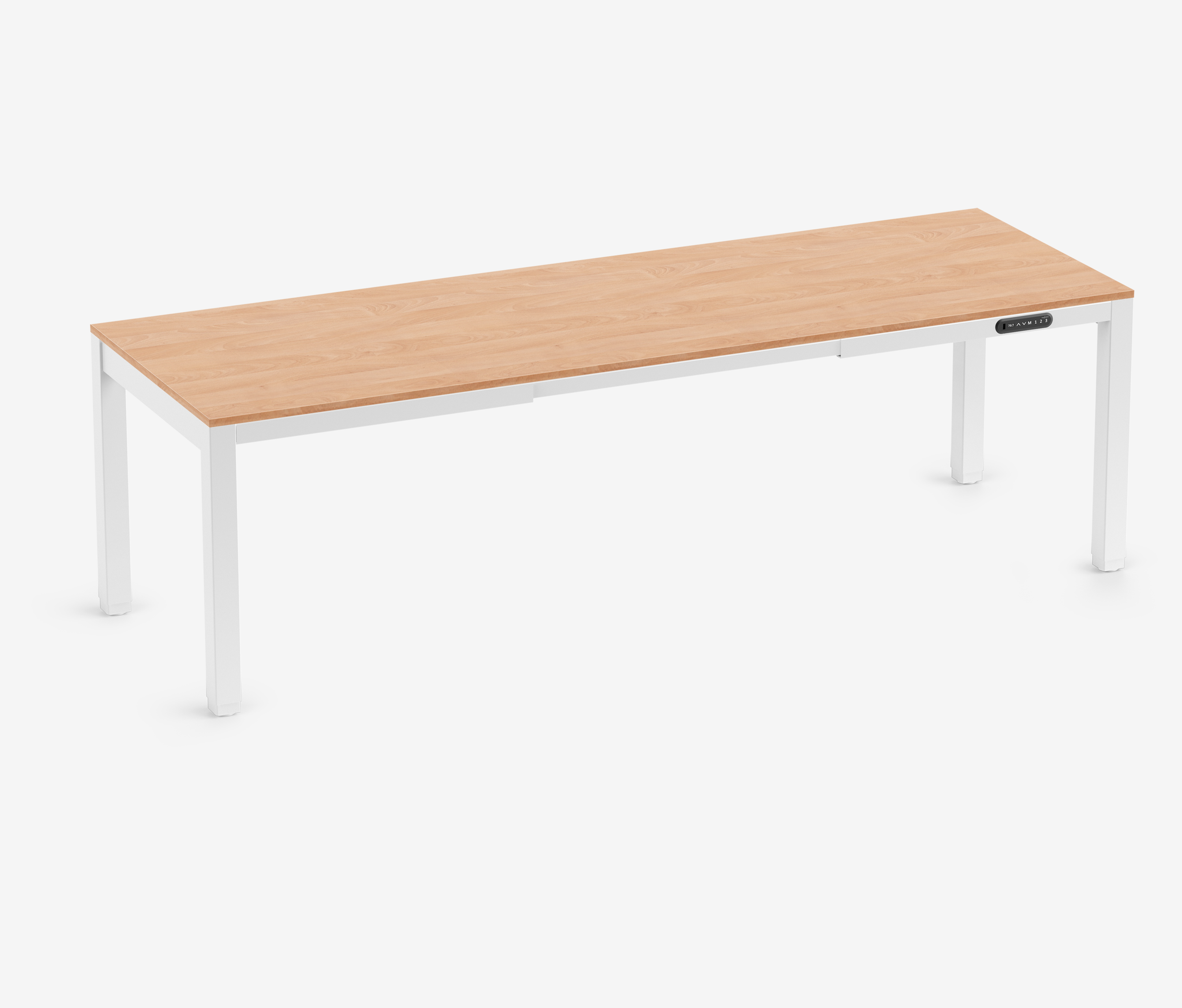 PRIMUS 4-Bein Schreibtisch Weiß Buche 2400 x 800 x 25 mm 