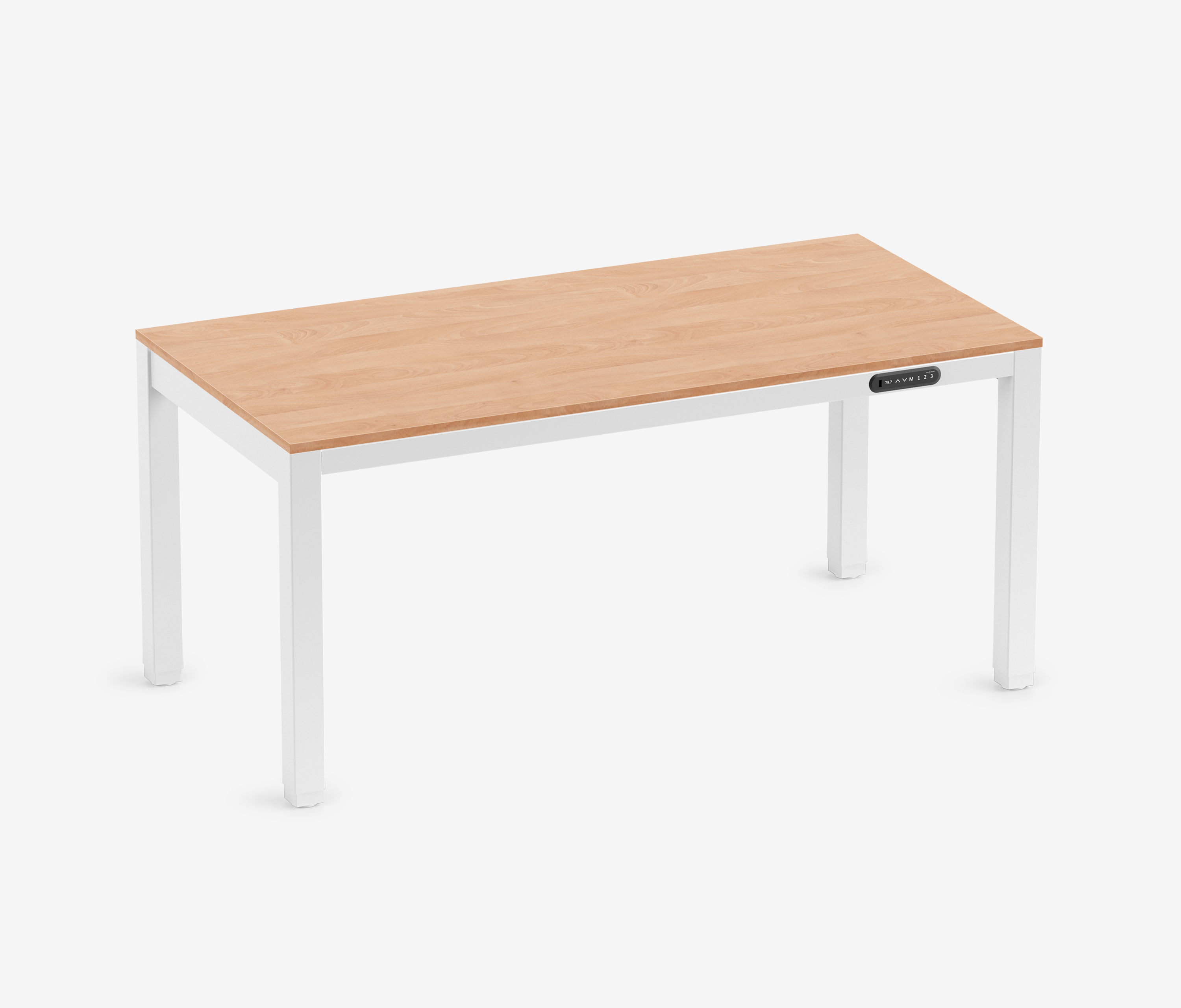 PRIMUS 4-Bein Schreibtisch Weiß Buche 1600 x 800 x 25 mm