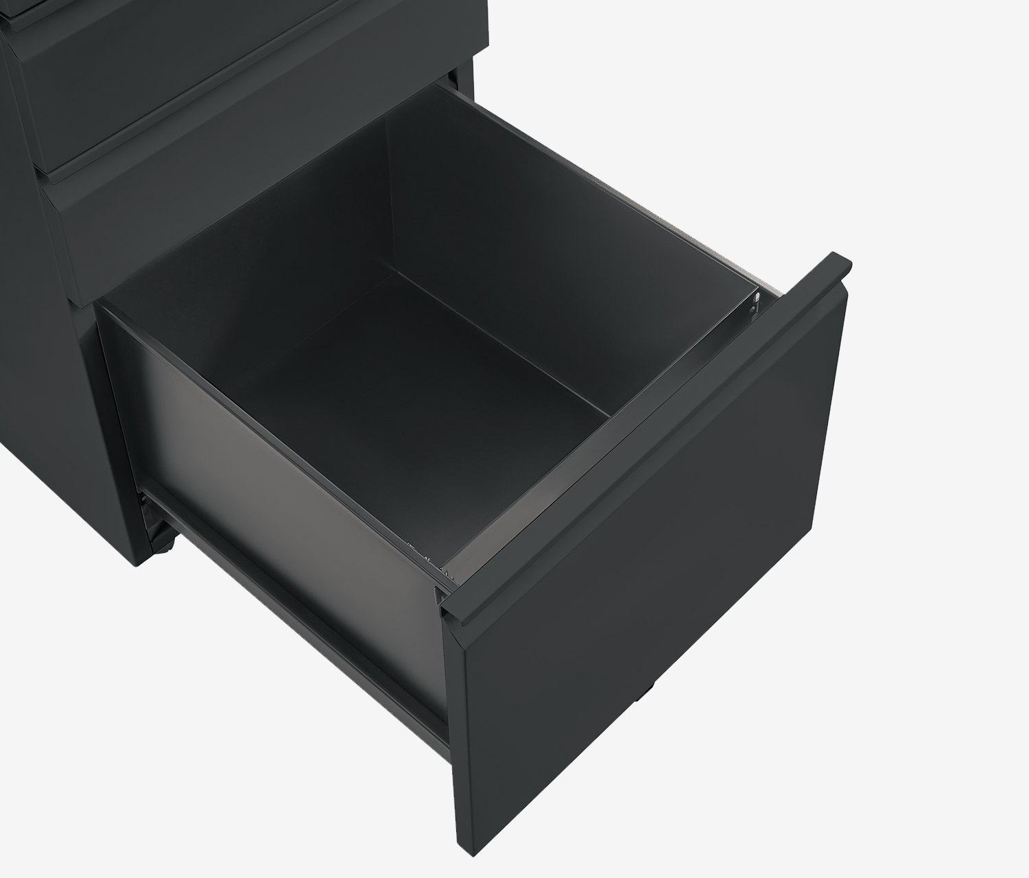 Metallrollcontainer Schwarz Nussbaum